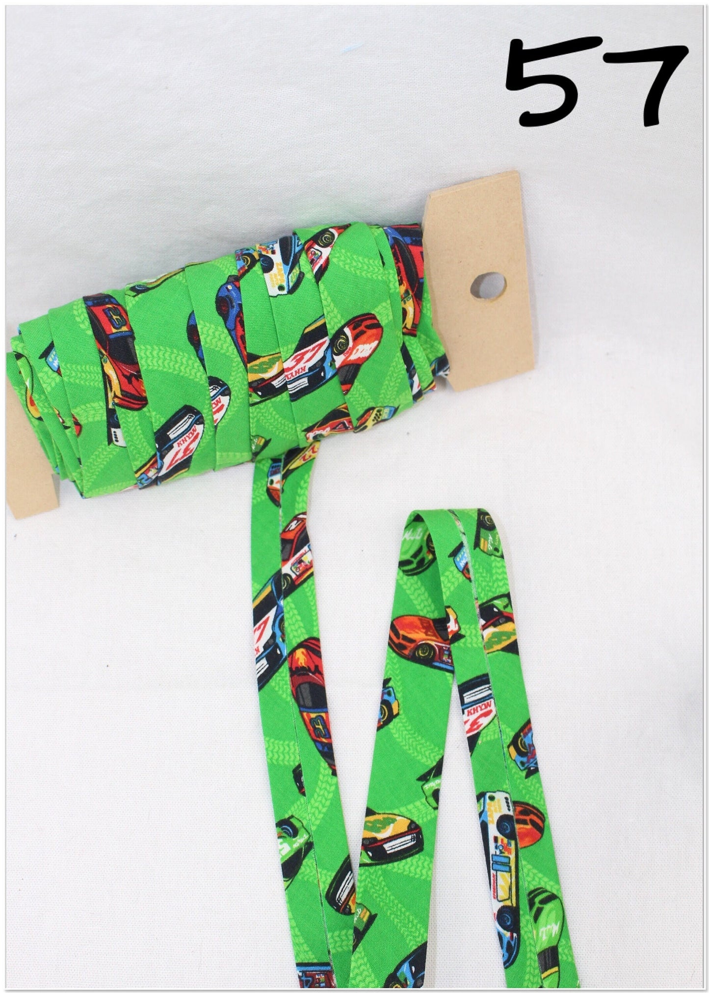 Bias Binding (Tape) 25mm, Cotton, Single Fold, footballs, cars, wheels. Fusible iron on available.