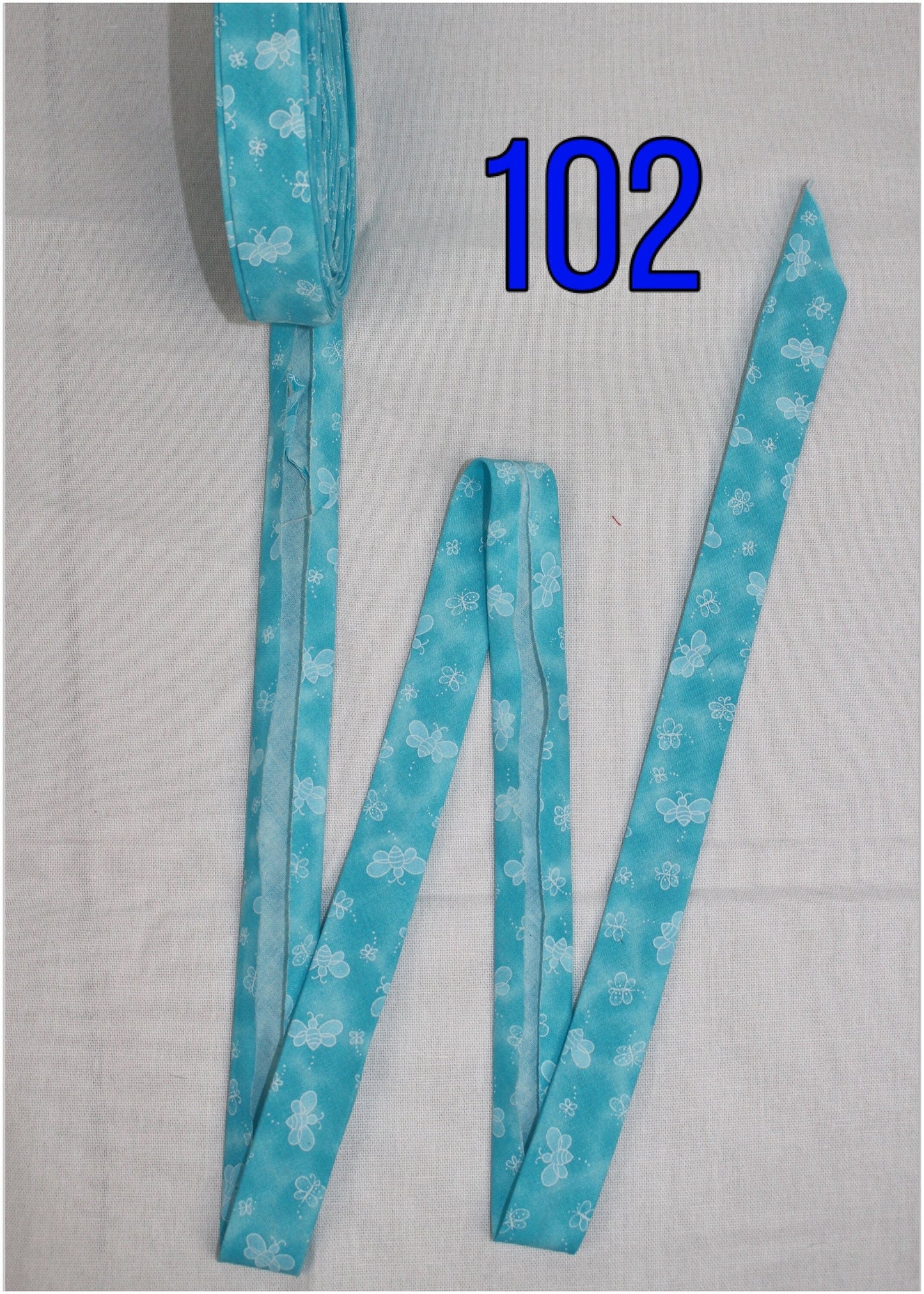 Bias Binding (Tape) 25mm, Cotton, Single Fold, pink, purple, blue, grey bees. Fusible iron on available.