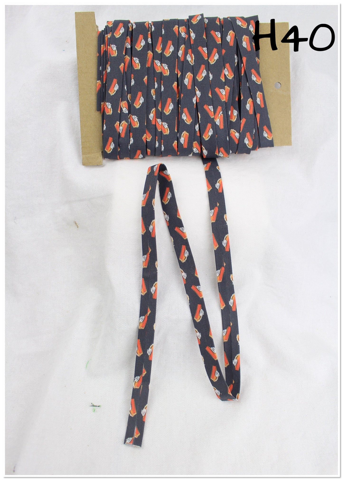 Bias Binding (Tape) 12mm, Cotton, Single Fold, flowers, floral. Fusible iron on available.
