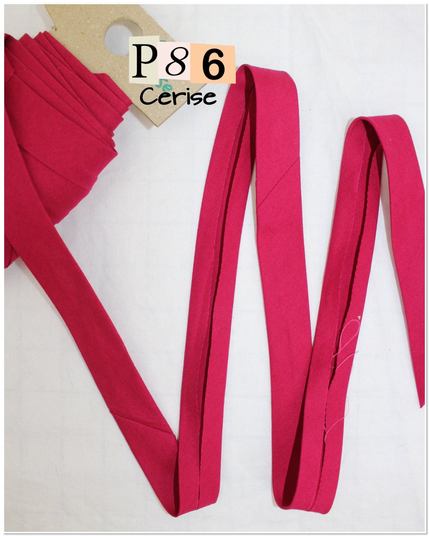 Bias Binding (tape) 25mm or 12mm, single fold, 100% Cotton. pink, lipstick, candy, hot pink cerise. Fusible iron on available.