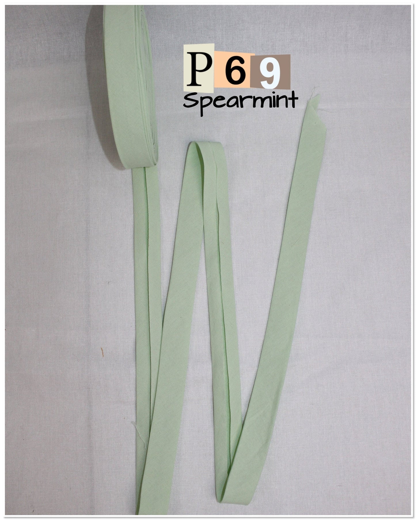 Bias Binding (tape) 25mm or 12mm, single fold, 100% Cotton. green, light green, dark. Fusible iron on available. green