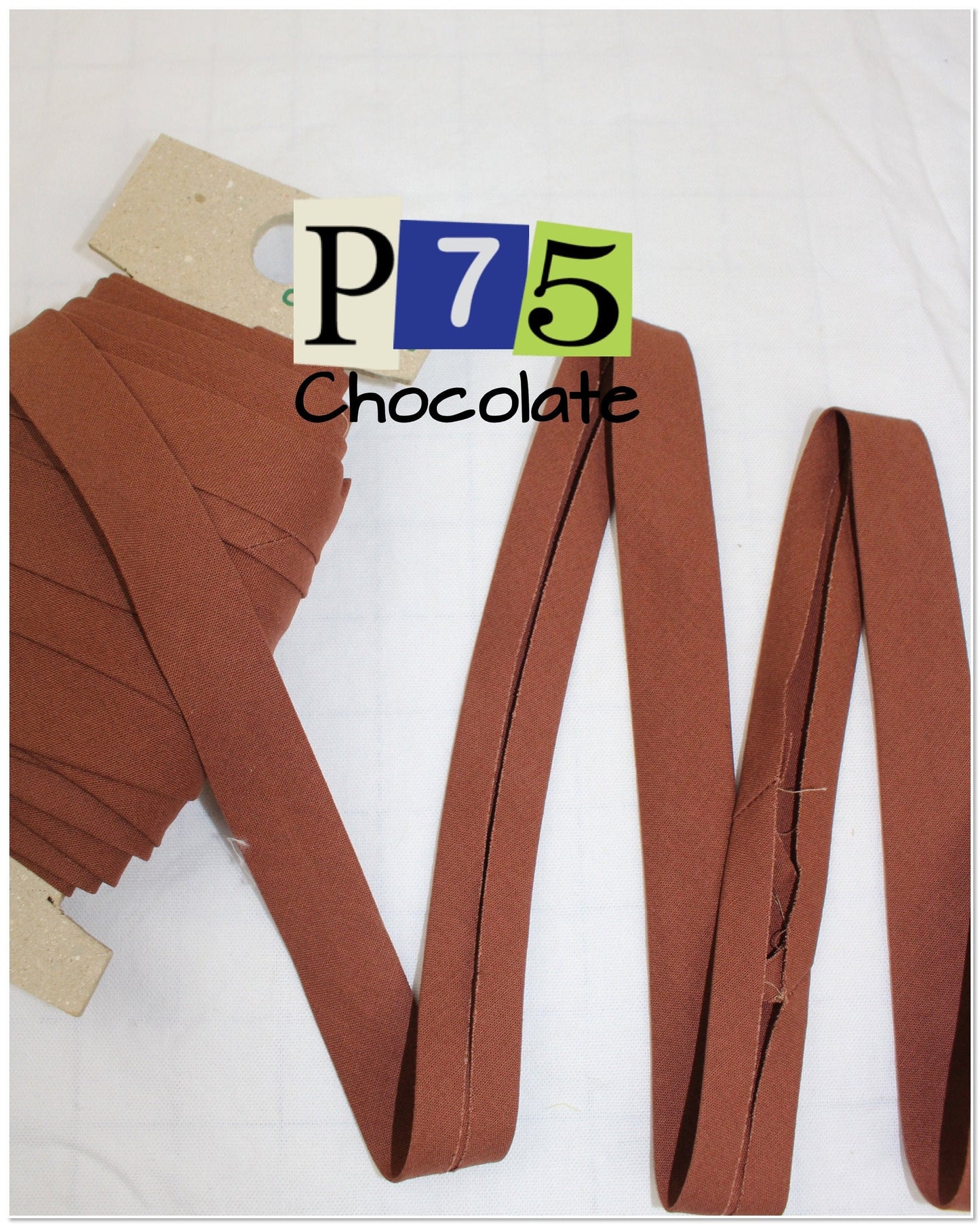 Bias Binding (tape) 25mm or 12mm, single fold, 100% Cotton. brown, umber, chocolate, cinnamon, coffee. Fusible iron on available.