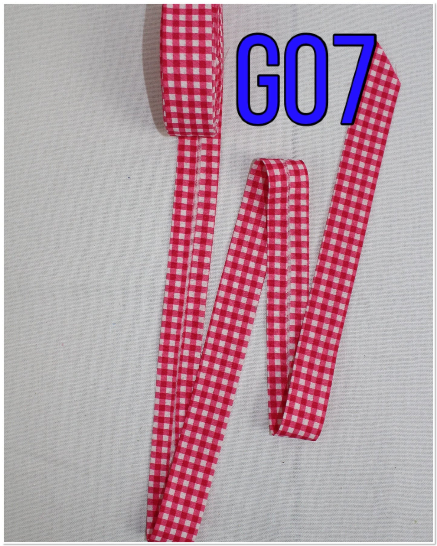 Gingham Bias Binding (tape) 25mm or 12mm, single fold, 100% Cotton. pink, yellow, blue, purple, orange, black. Fusible iron on available.