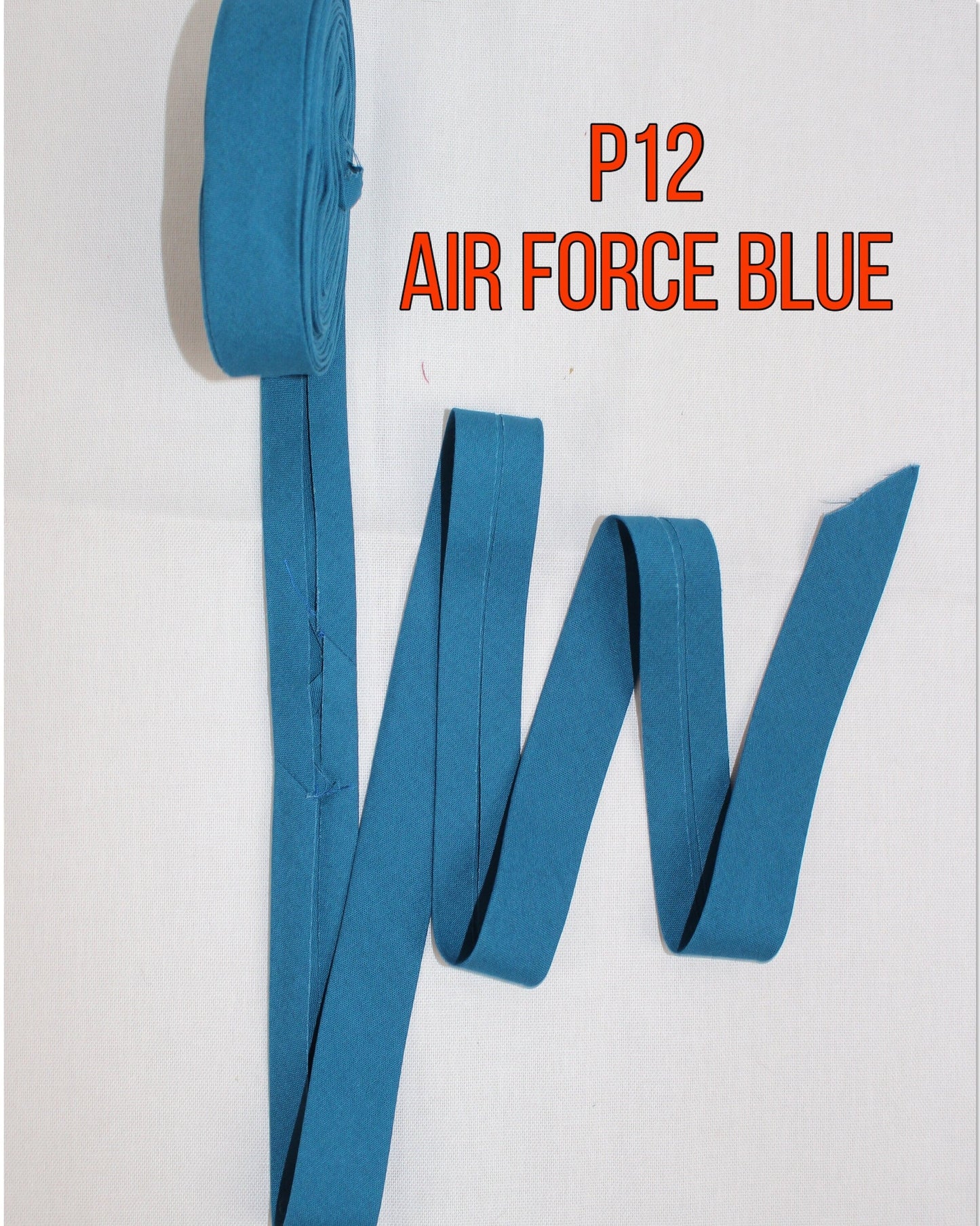 Bias Binding (tape) 25mm or 12mm, single fold, 100% Cotton. blue, light blue, dark blue, teal . Fusible iron on available.