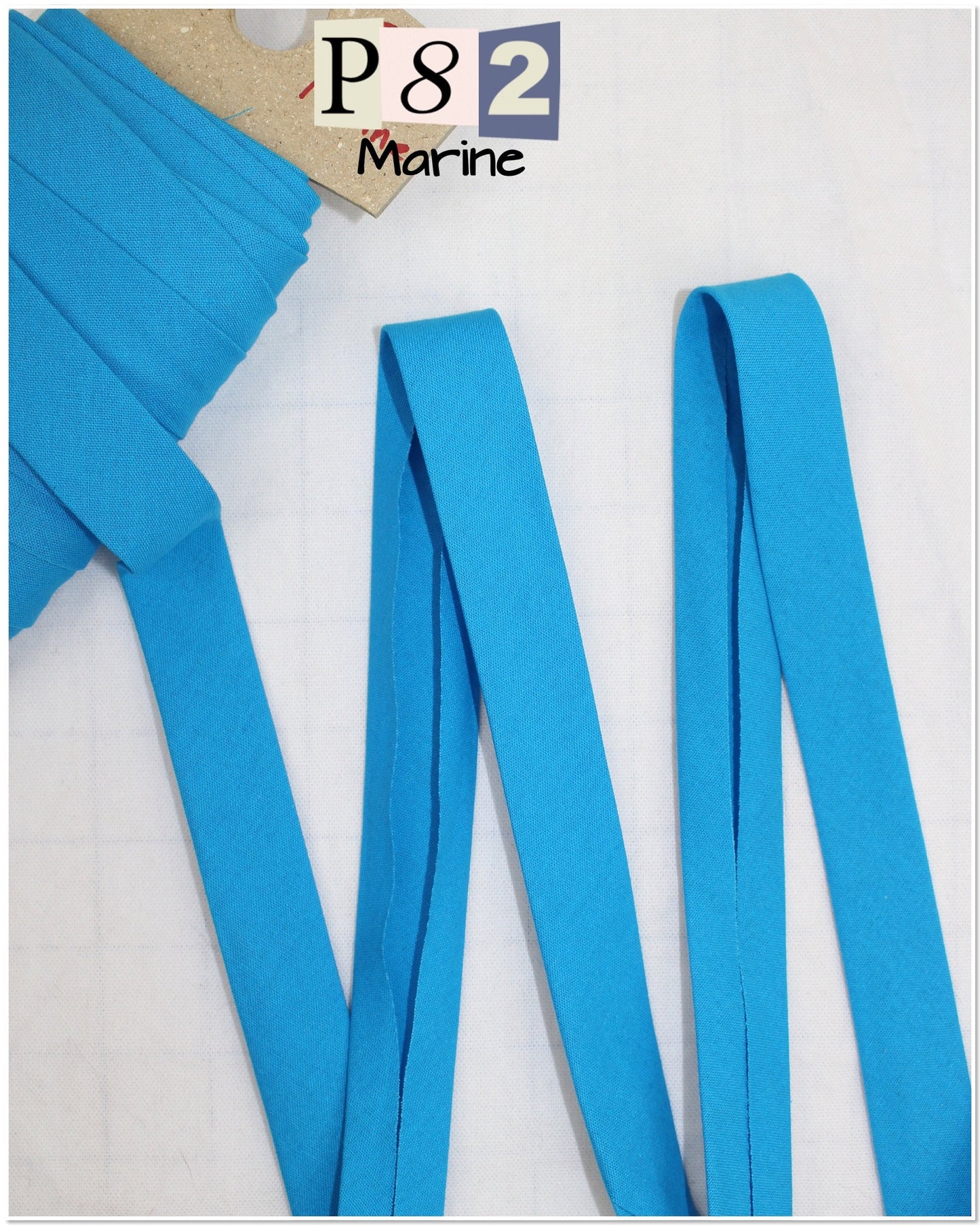 Bias Binding (tape) 25mm or 12mm, single fold, 100% Cotton. blue, sky, bluebell. Fusible iron on available.