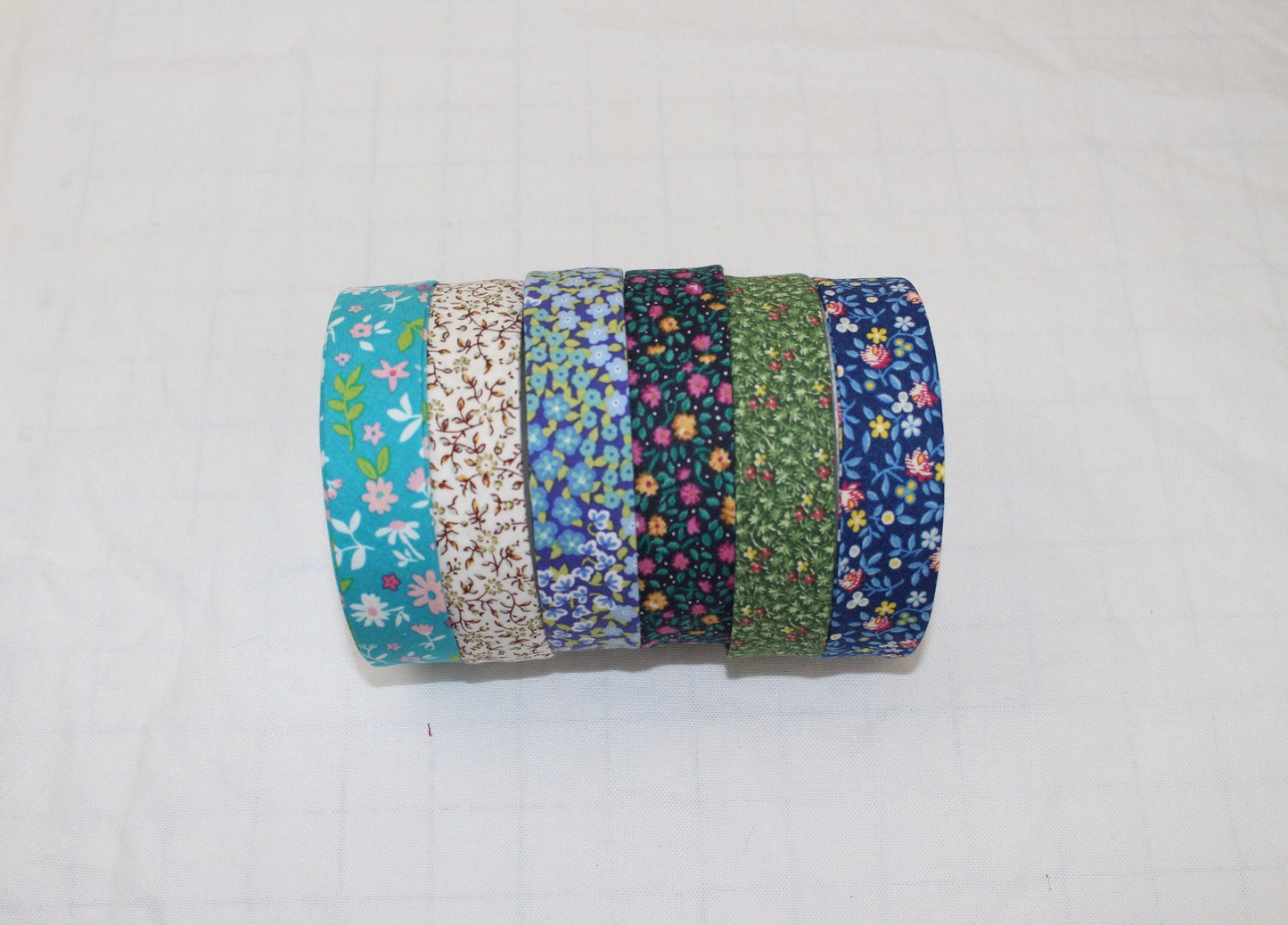 Bias Binding (Tape) 25mm, Cotton, Single Fold, floral. Fusible iron on available.