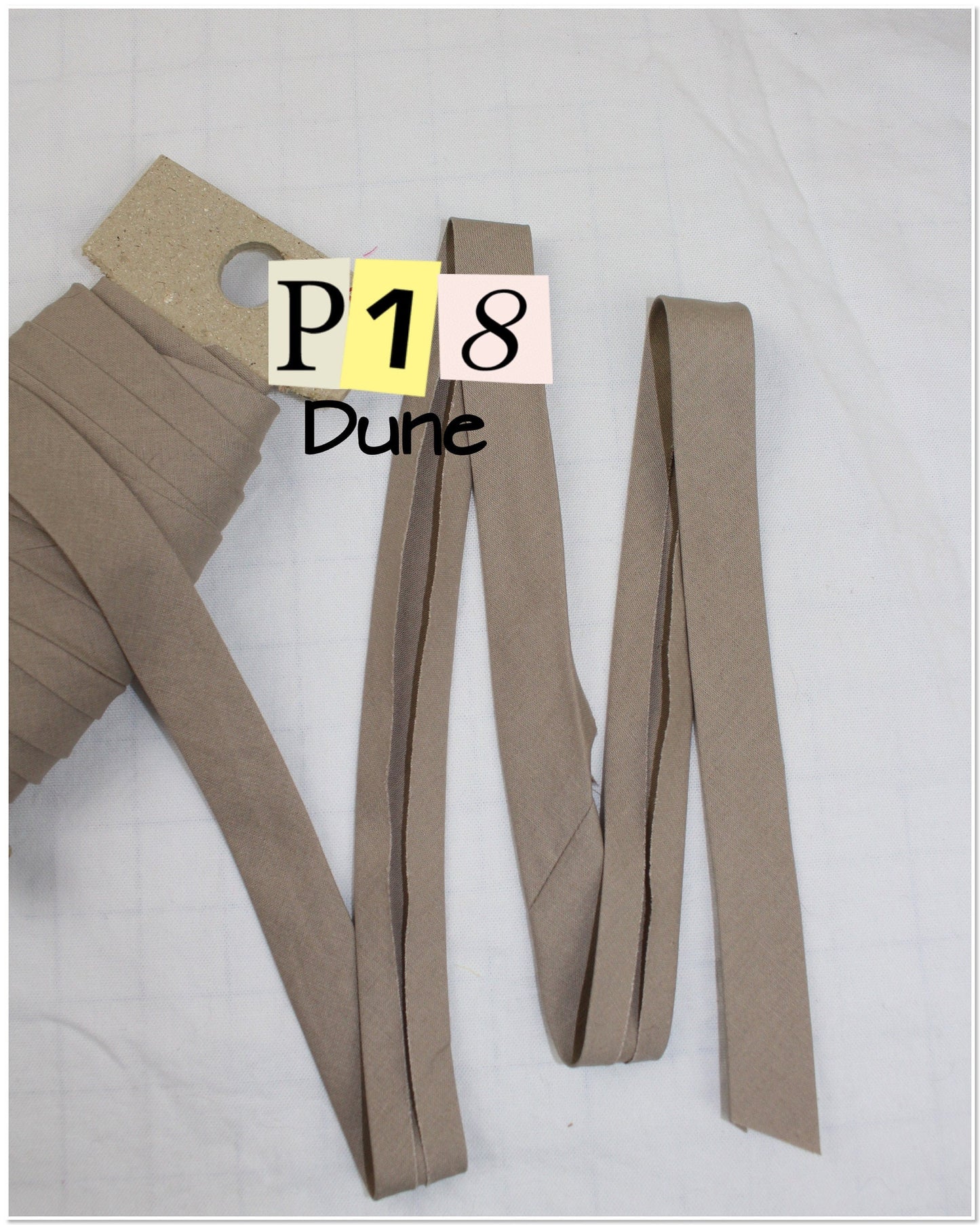 Bias Binding (tape) 25mm or 12mm, single fold, 100% Cotton. tan, brown, beige. Fusible iron on available.