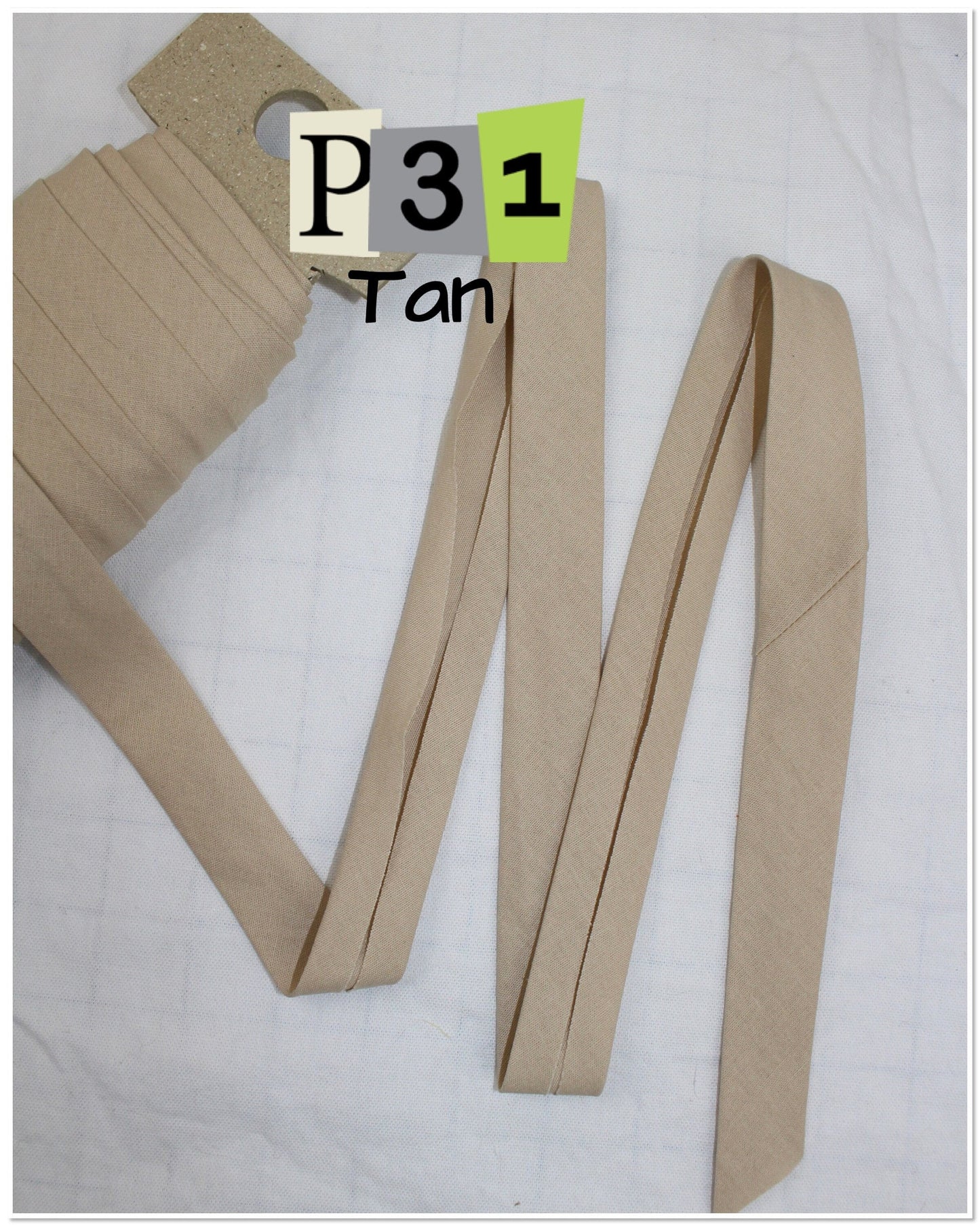 Bias Binding (tape) 25mm or 12mm, single fold, 100% Cotton. tan, beige, cream. Fusible iron on available.