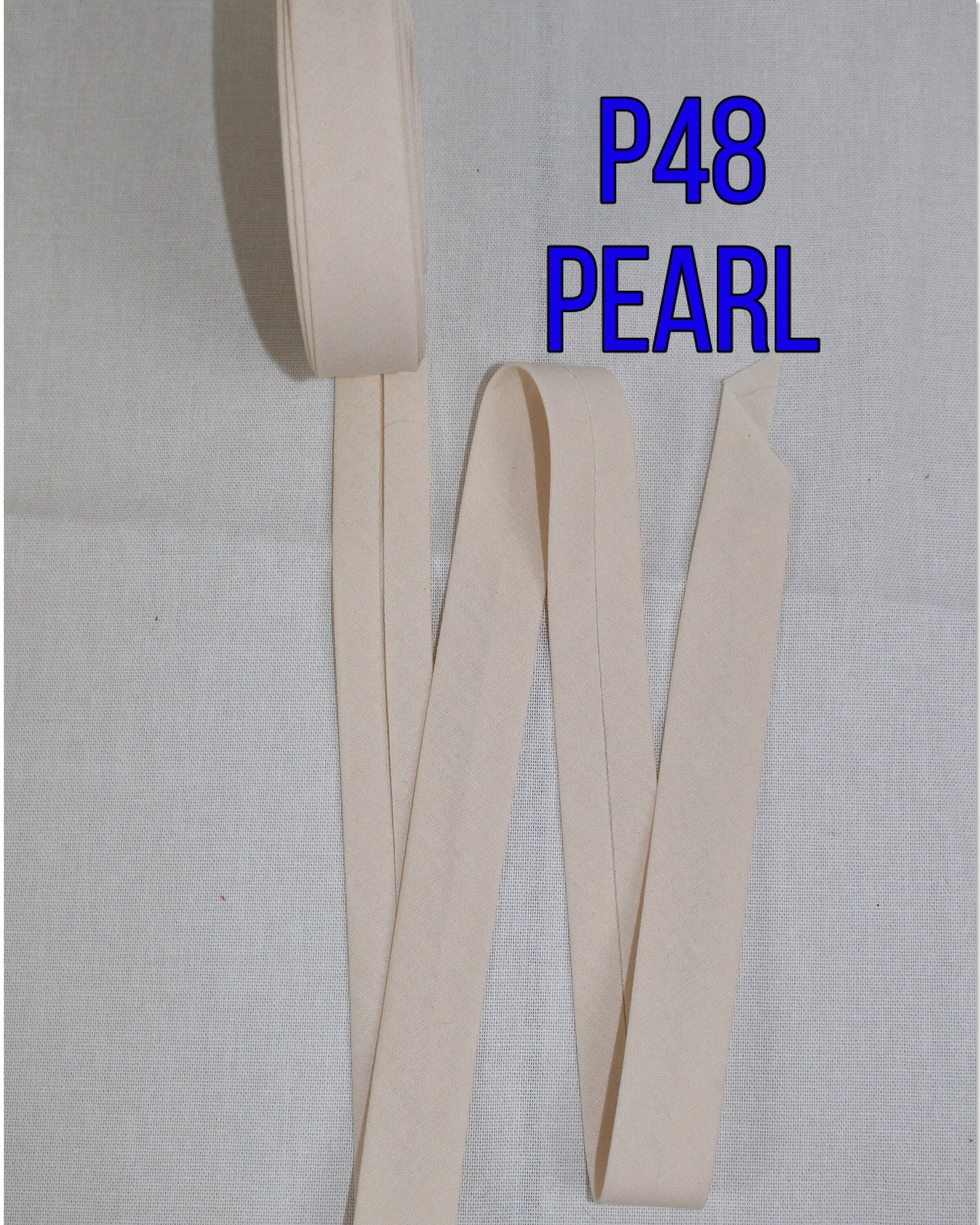 Bias Binding (tape) 25mm or 12mm, single fold, 100% Cotton. tan, beige, cream. Fusible iron on available.