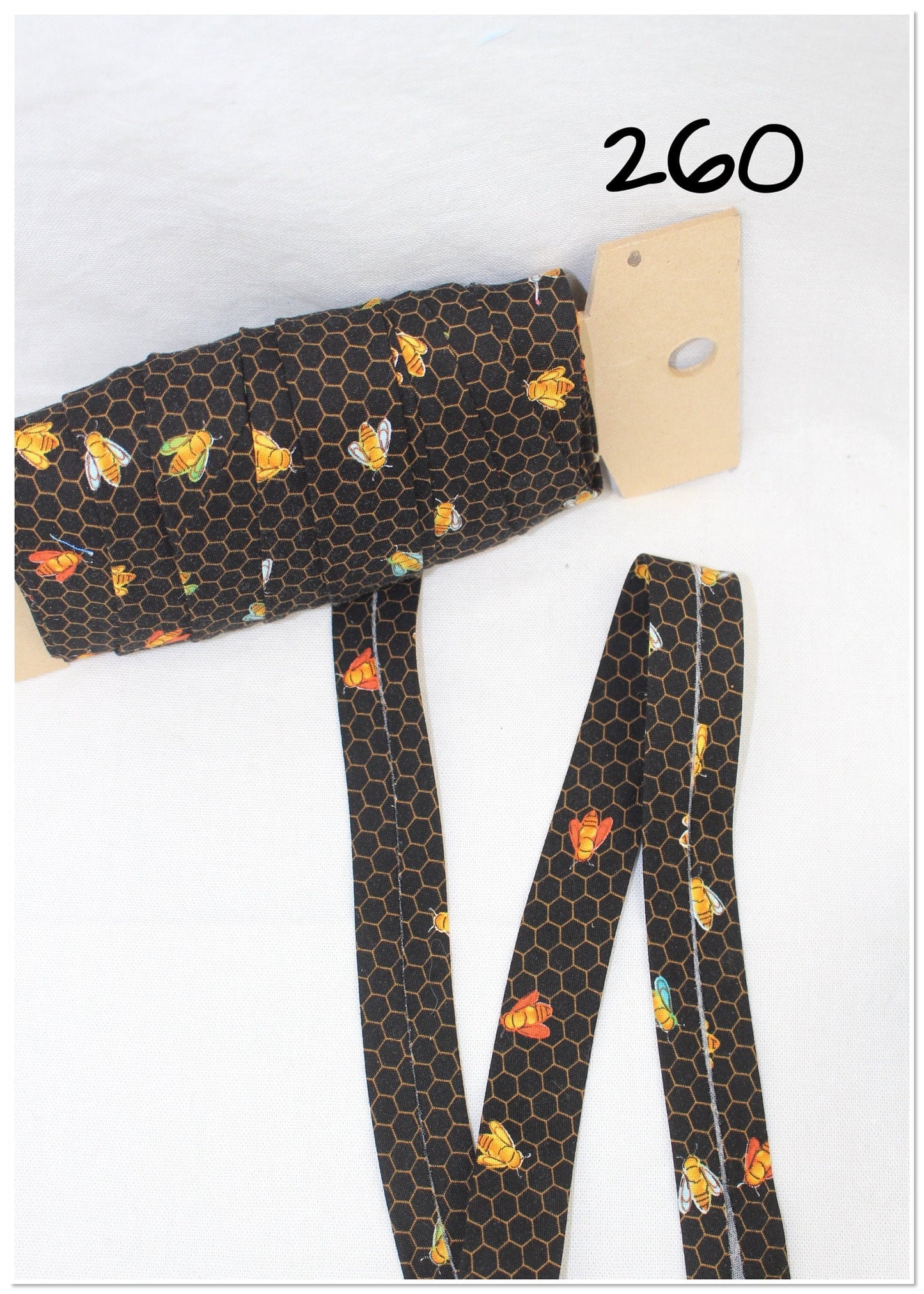 Bias Binding (Tape) 25mm, Cotton, Single Fold, flies, autumn. Fusible iron on available.
