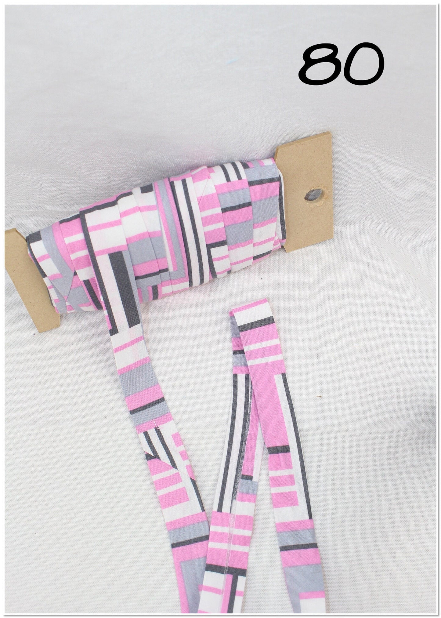 Bias Binding (Tape) 25mm, Cotton, Single Fold, pattern. Fusible iron on available.