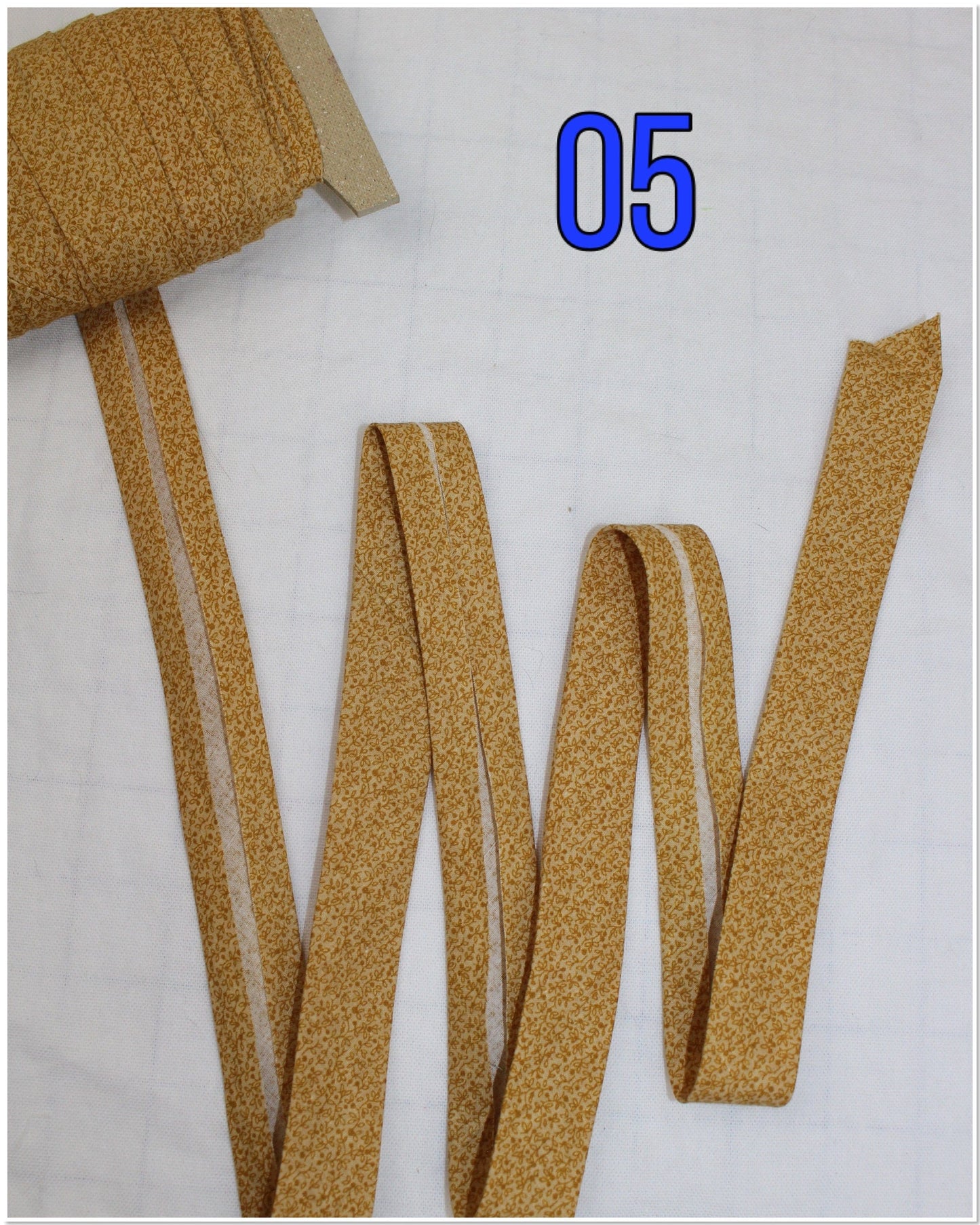 Bias Binding (Tape) 25mm, Cotton, Single Fold, flowers, floral. Fusible iron on available.