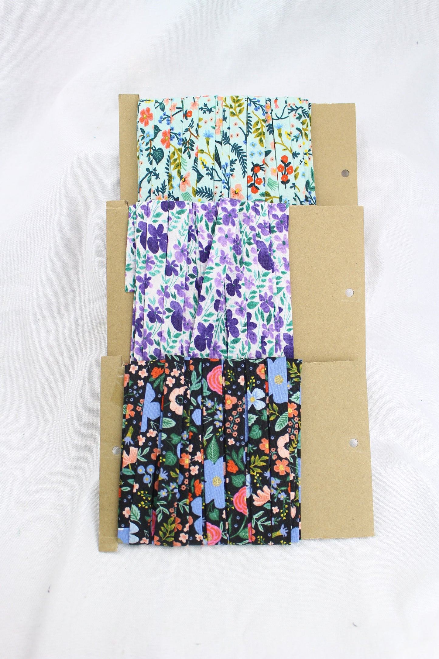 Bias Binding (Tape) 12mm, Cotton, Single Fold, floral. Fusible iron on available.
