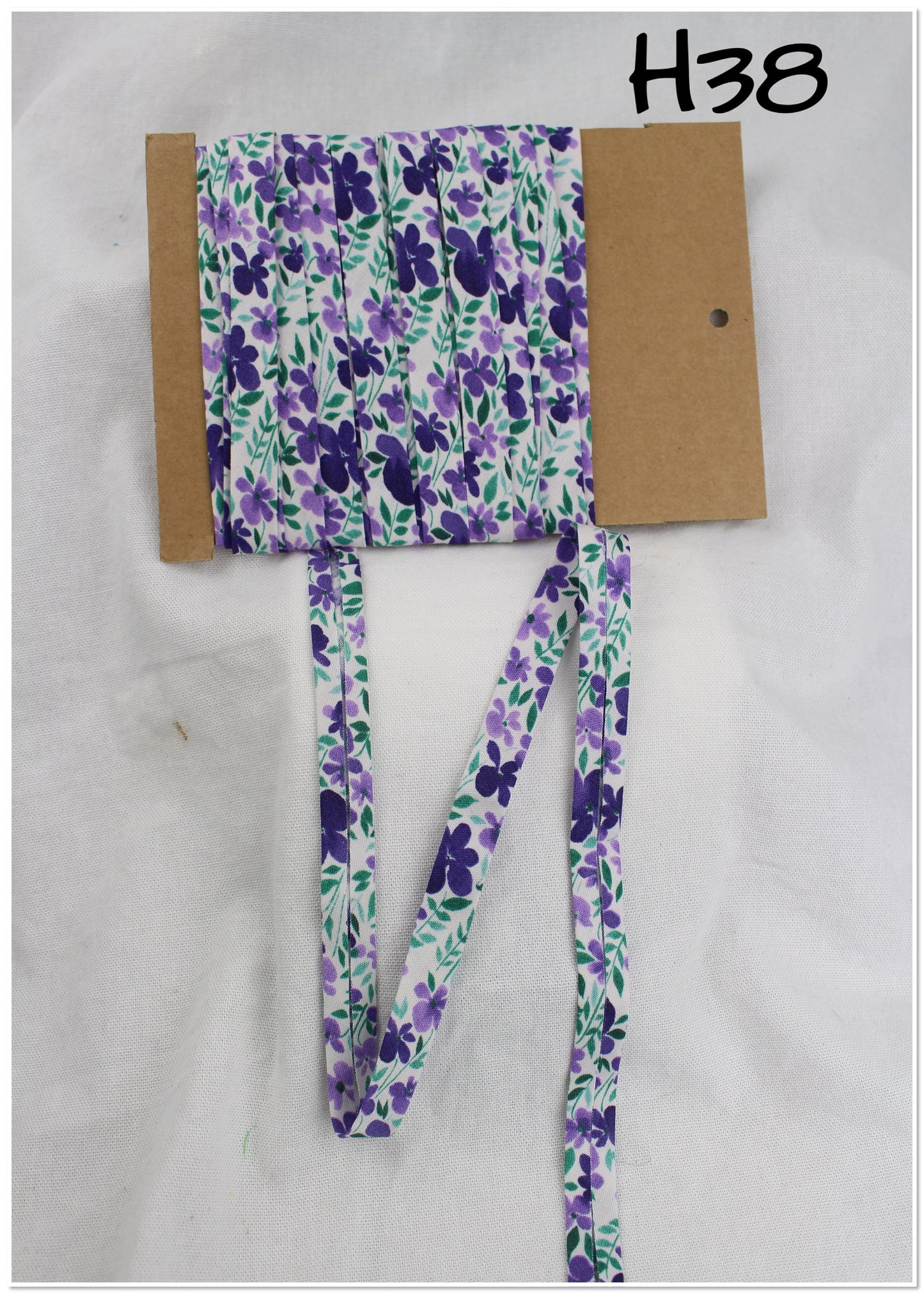 Bias Binding (Tape) 12mm, Cotton, Single Fold, floral. Fusible iron on available.