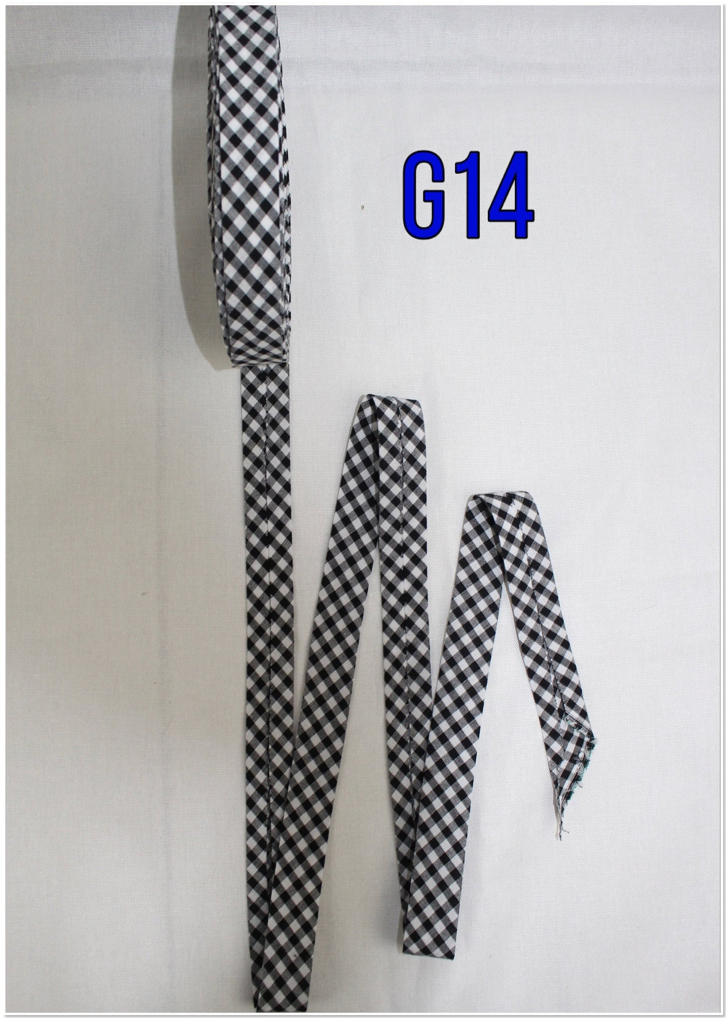 Bias Binding (tape) 25mm or 12mm single fold, yellow, blue, green, pink, black, purple, red, navy, brown GINGHAM. Fusible iron on available.