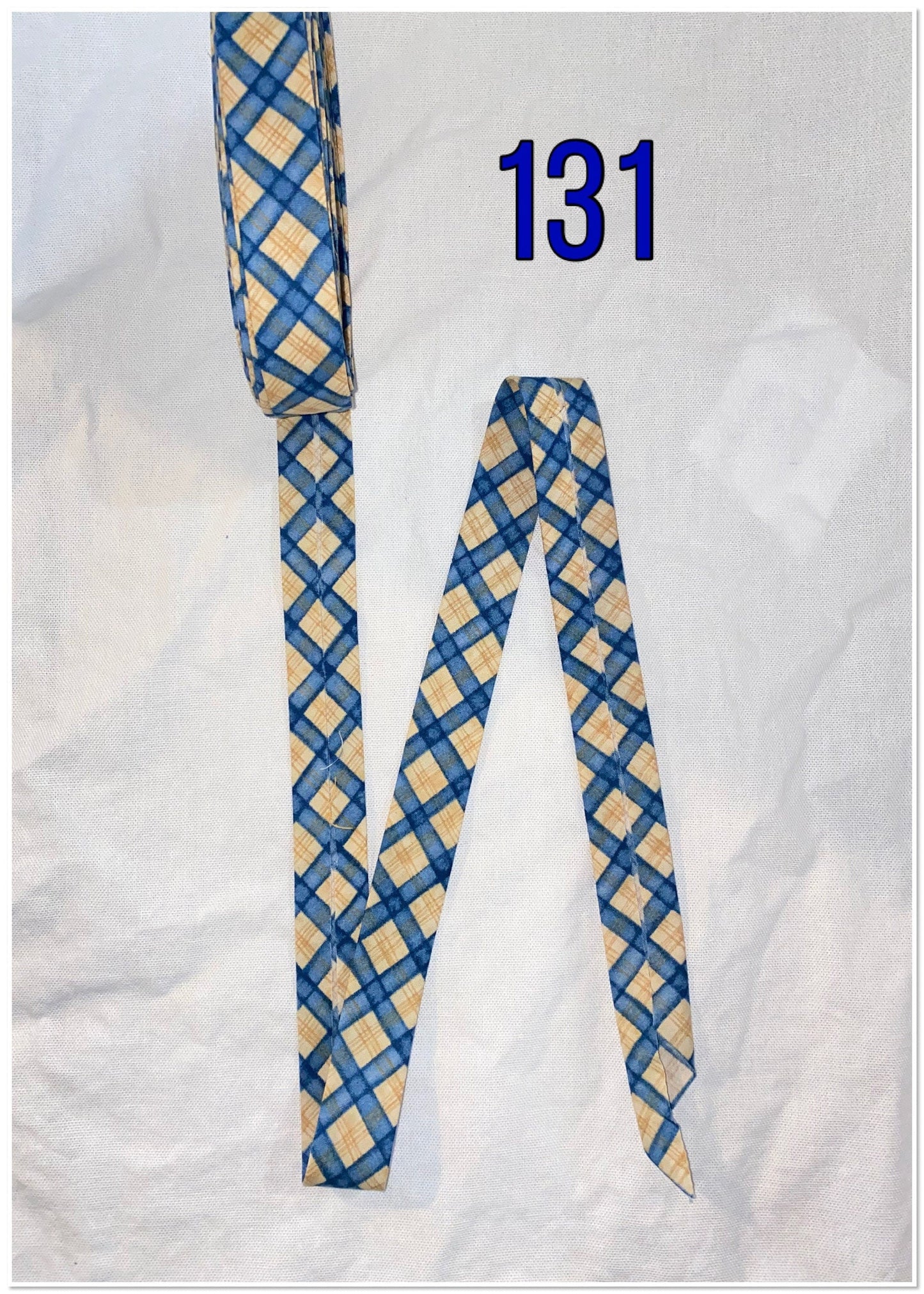 Bias Binding (Tape) 25mm, Cotton, Single Fold, Gingham, plaid, checkers. Fusible iron on available.