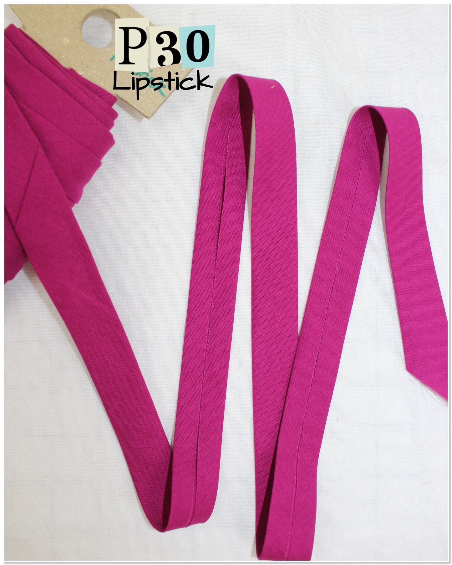 Bias Binding (tape) 25mm or 12mm, single fold, 100% Cotton. pink, lipstick, candy, hot pink cerise. Fusible iron on available.