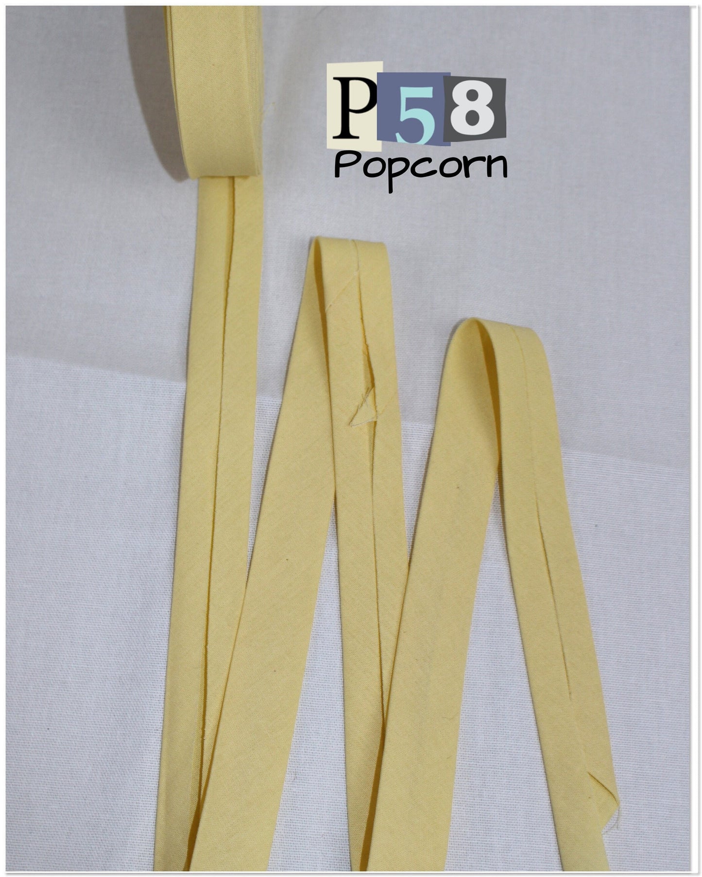 Bias Binding (tape) 25mm or 12mm, single fold, 100% Cotton. yellow, mustard, butterscotch, lemon, citrus. Fusible iron on available.