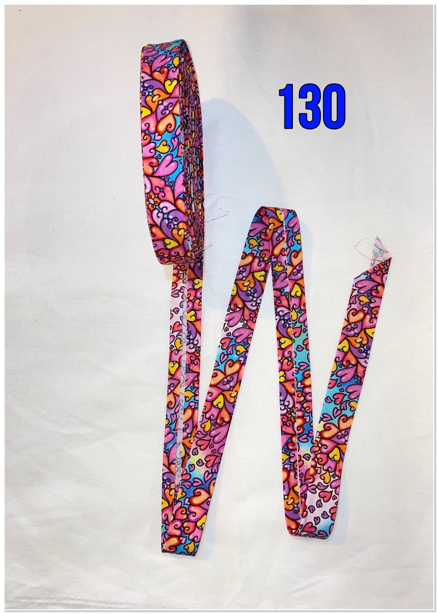 Bias Binding (Tape) 25mm, Cotton, Single Fold, colourful patterns. Fusible iron on available.