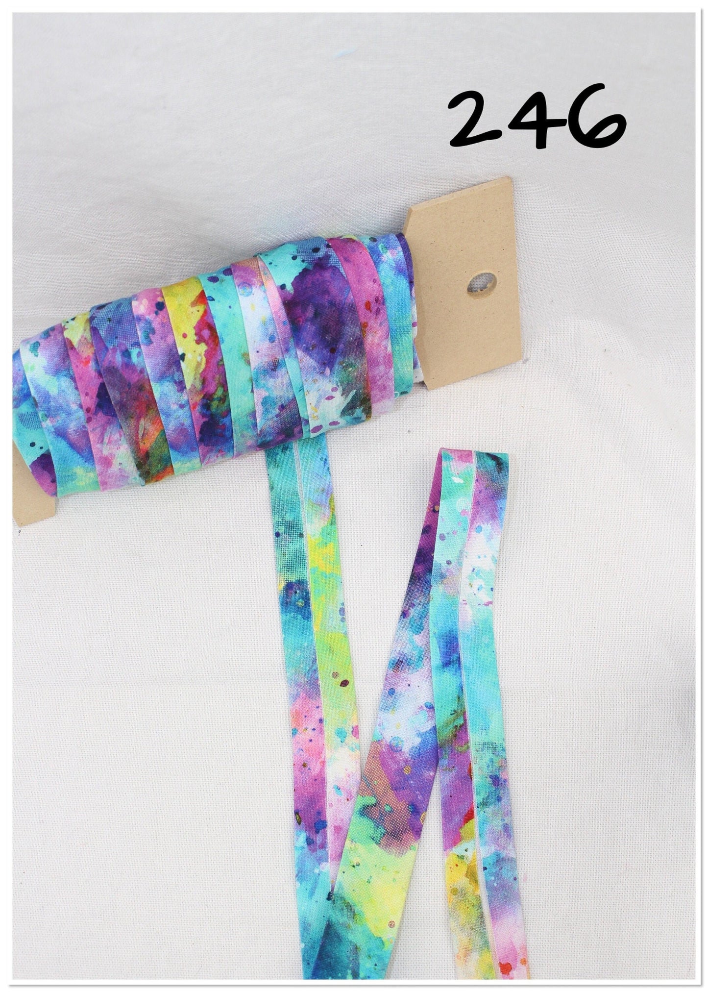 Bias Binding (Tape) 25mm, Cotton, Single Fold, colourful patterns. Fusible iron on available.