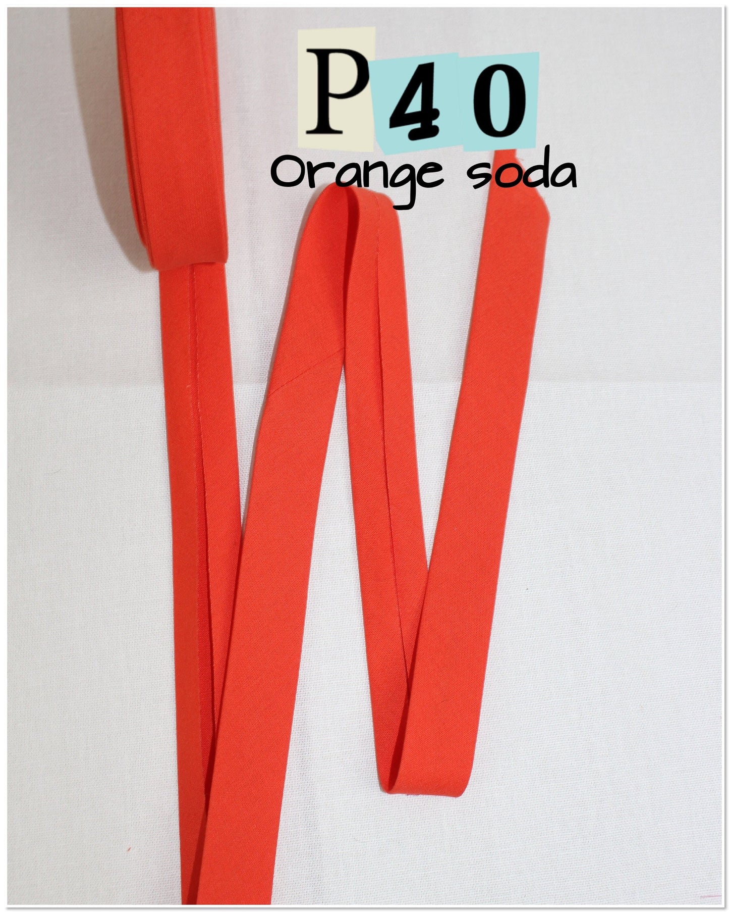 Bias Binding (tape) 25mm or 12mm, single fold, 100% Cotton. coral, orange, pumpkin, sienna. Fusible iron on available.