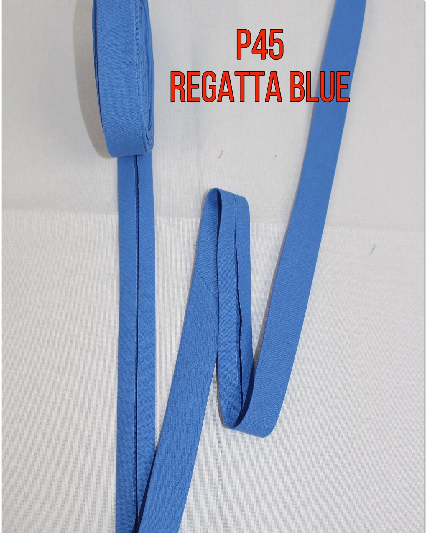 Bias Binding (tape) 25mm or 12mm, single fold, 100% Cotton. blue, sky, bluebell. Fusible iron on available.
