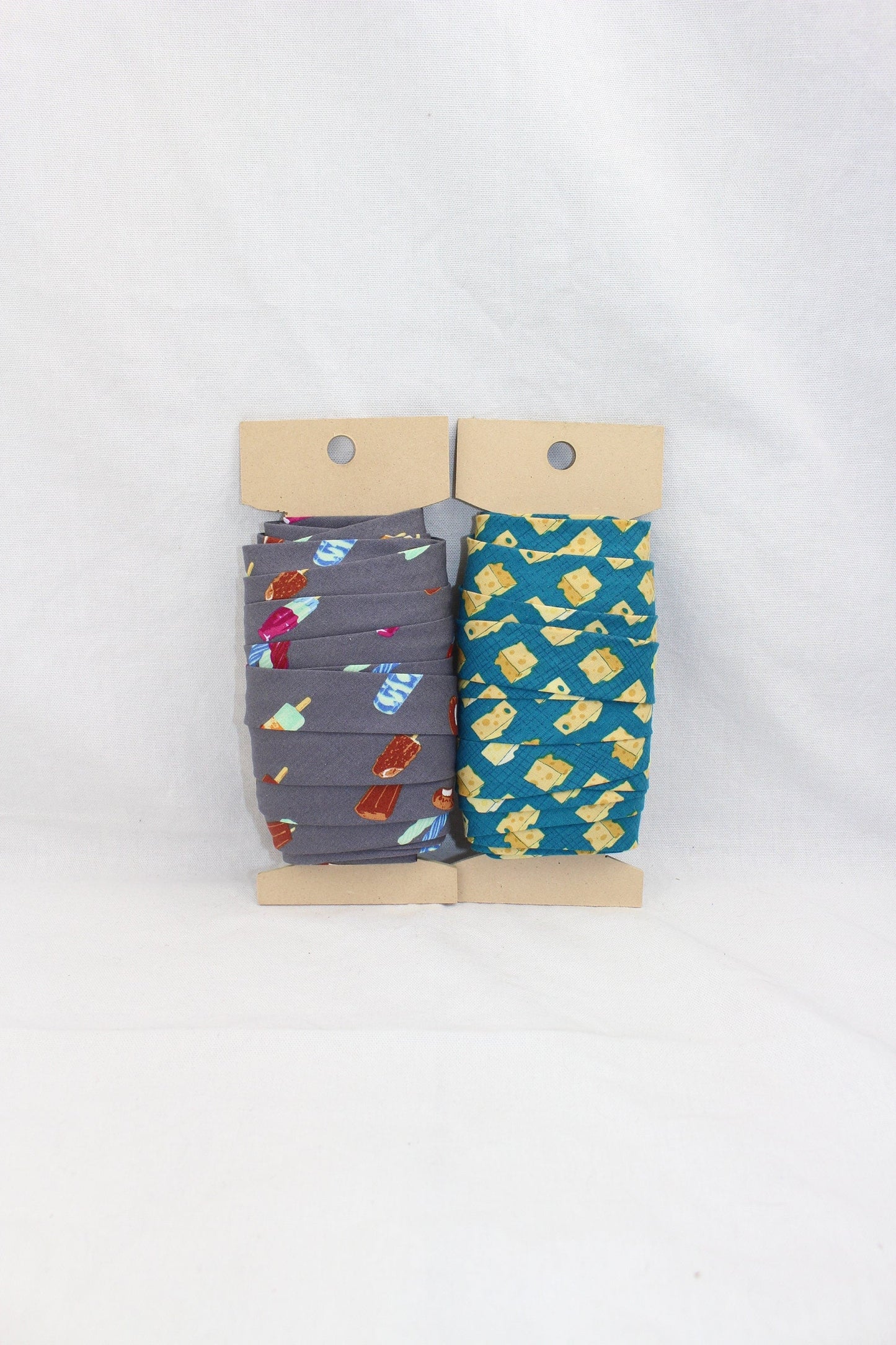 Bias Binding (Tape) 25mm, Cotton, Single Fold, cheese, ice cream. Fusible iron on available.