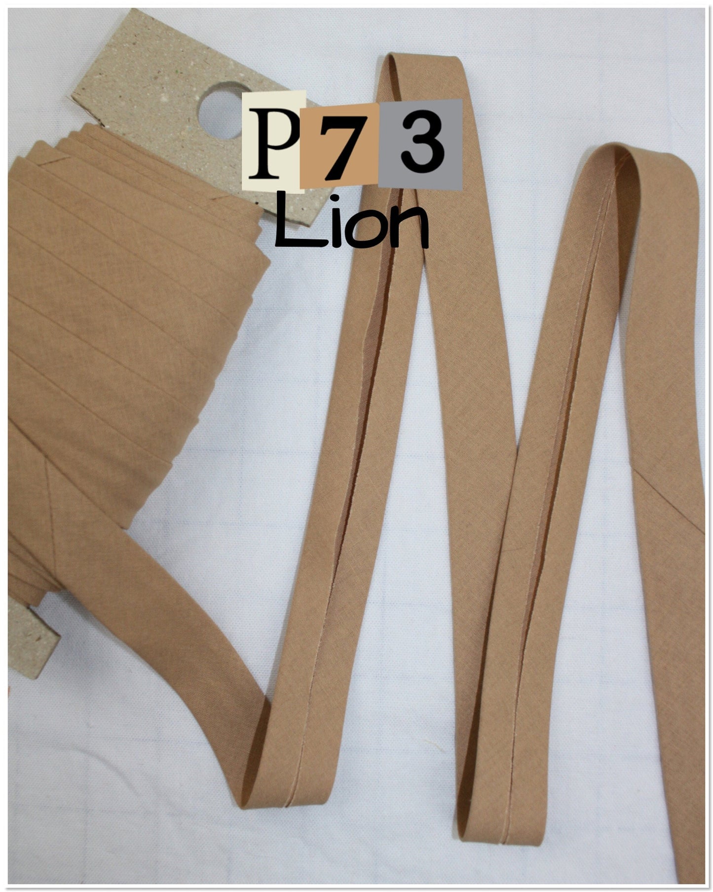 Bias Binding (tape) 25mm or 12mm, single fold, 100% Cotton. tan, brown, beige. Fusible iron on available.