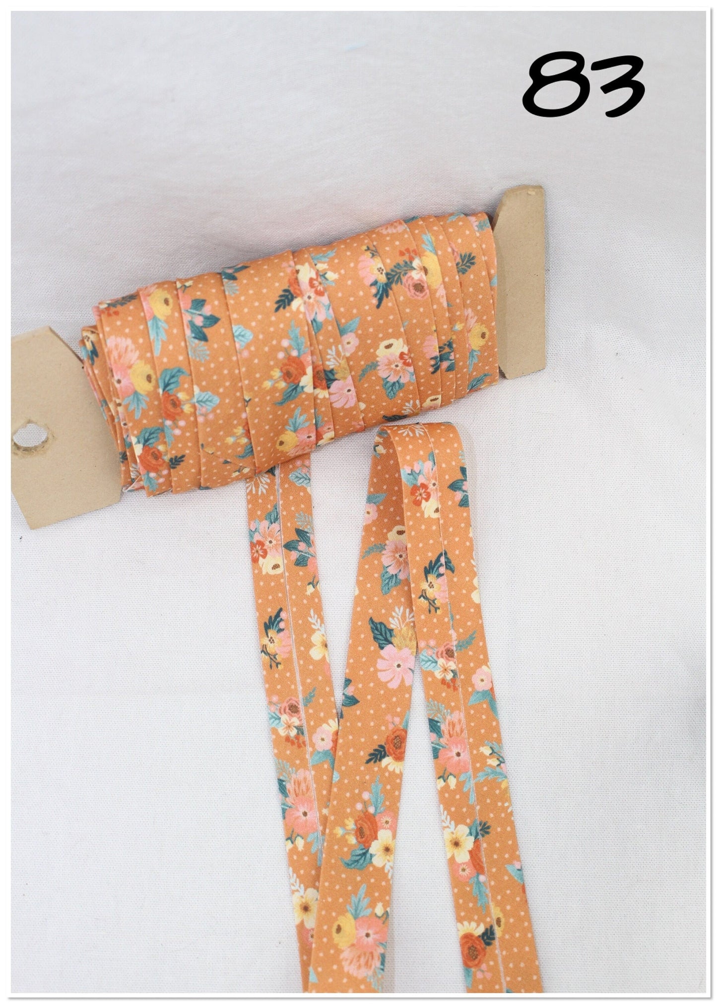 Bias Binding (Tape) 25mm, Cotton, Single Fold, sunflowers, hippy daisy, flowers. Fusible iron on available.