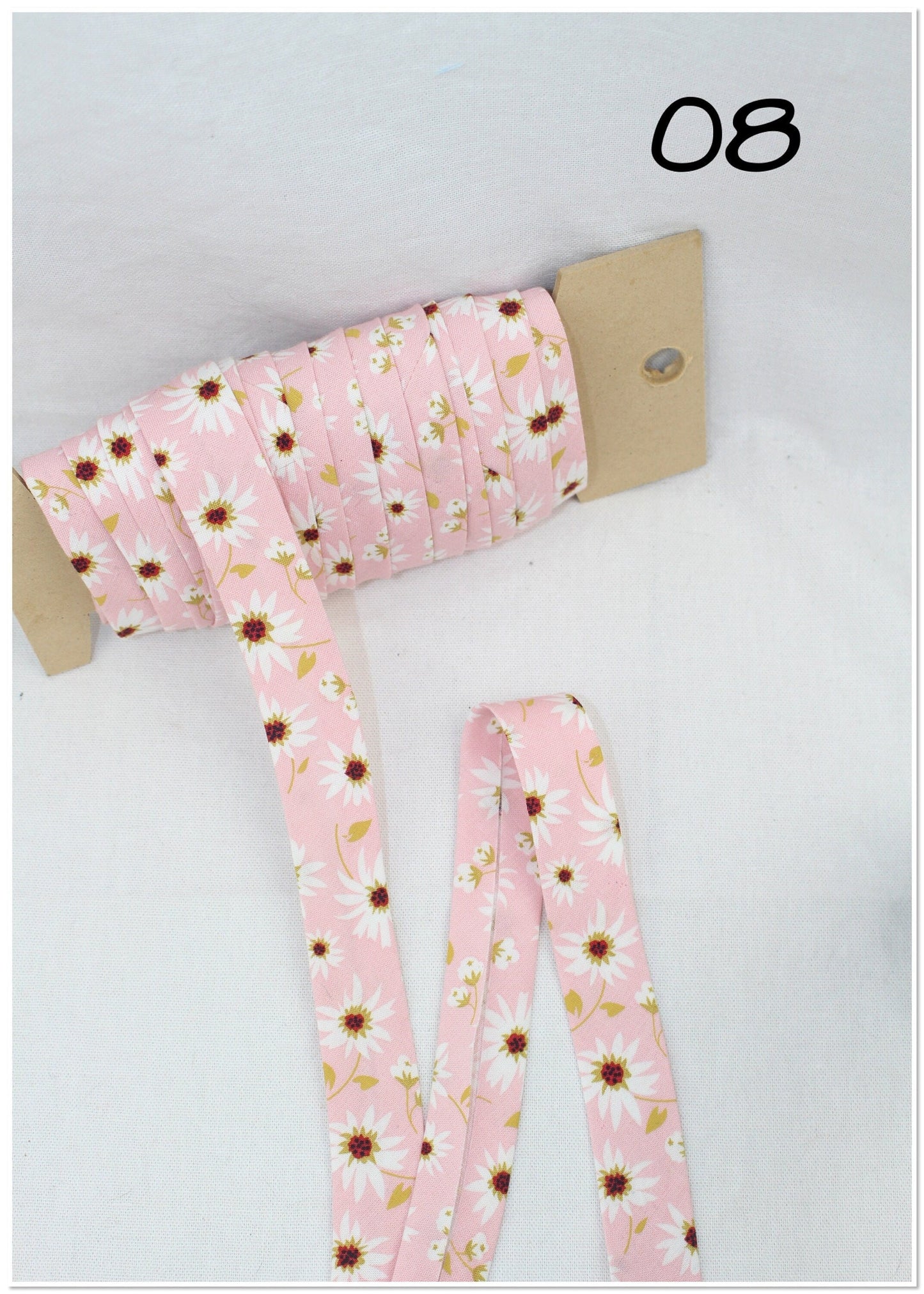 Bias Binding (Tape) 25mm, Cotton, Single Fold, sunflowers, hippy daisy, flowers. Fusible iron on available.