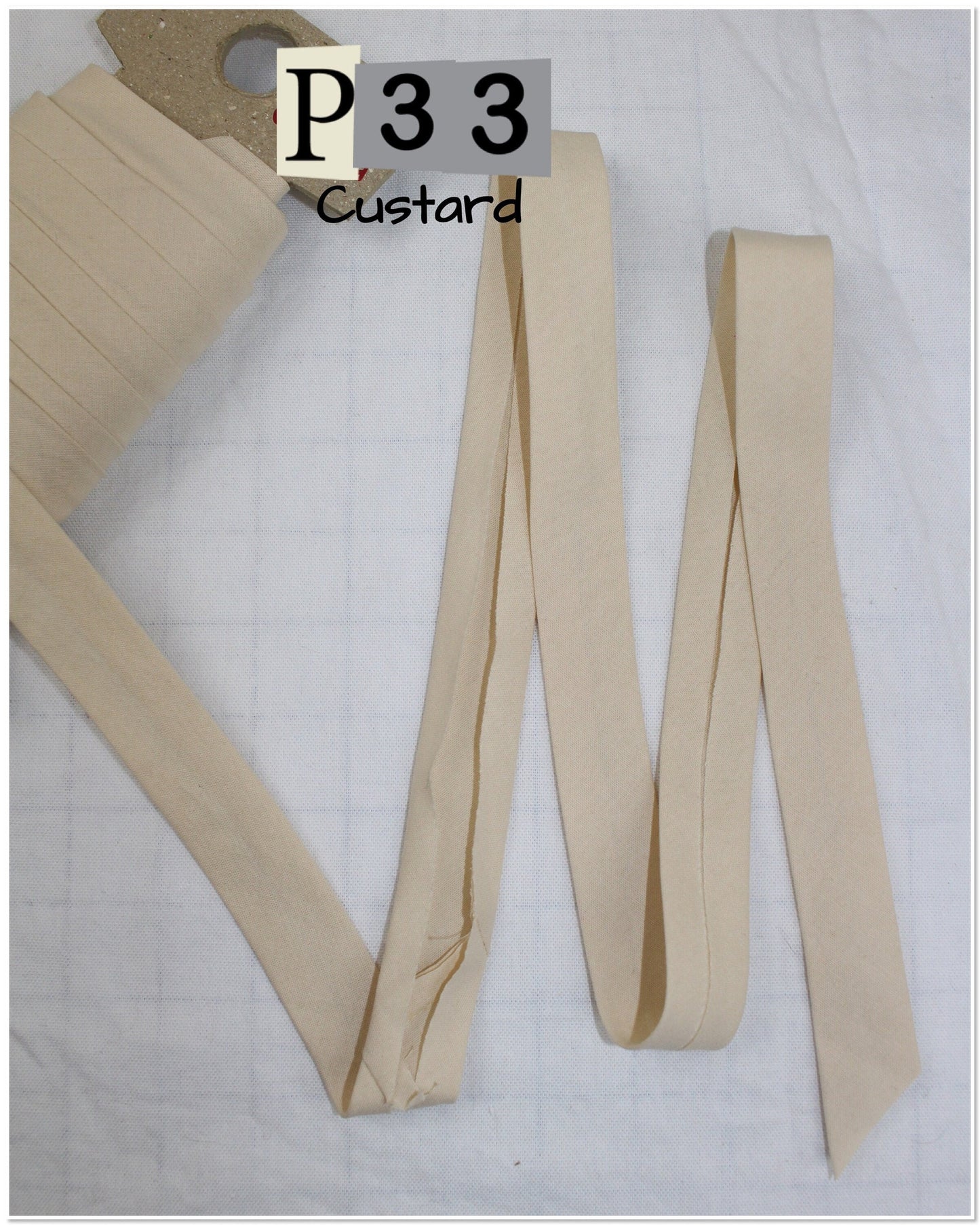 Bias Binding (tape) 25mm or 12mm, single fold, 100% Cotton. tan, beige, cream. Fusible iron on available.
