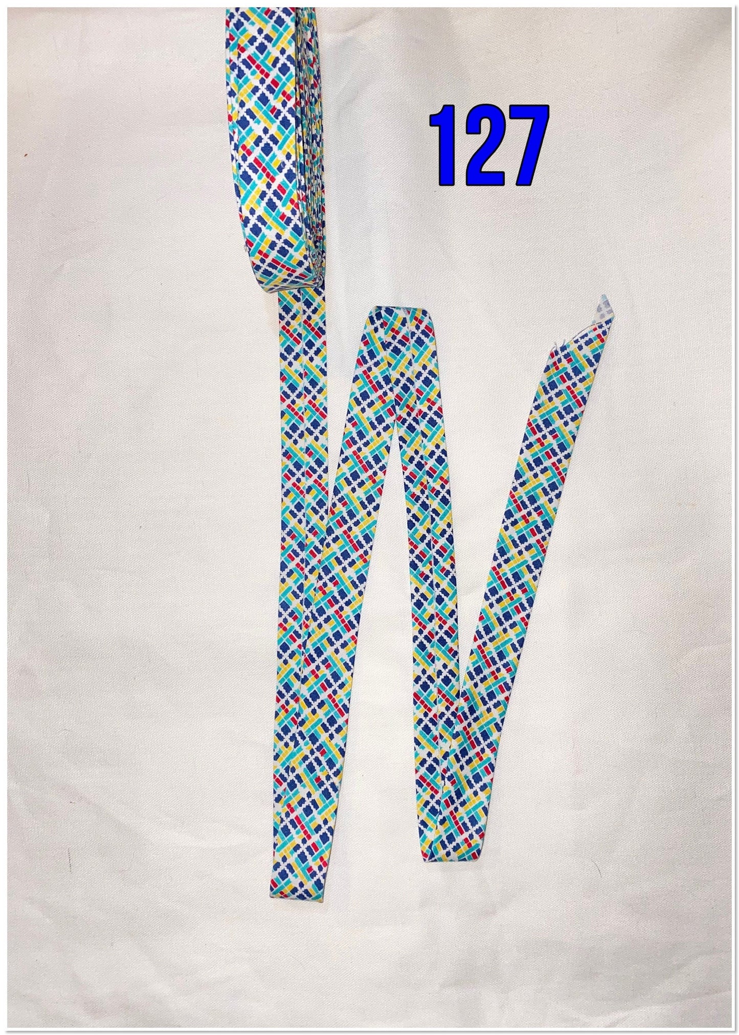 Bias Binding (Tape) 25mm, Cotton, Single Fold, blue, yellow Fusible iron on available.