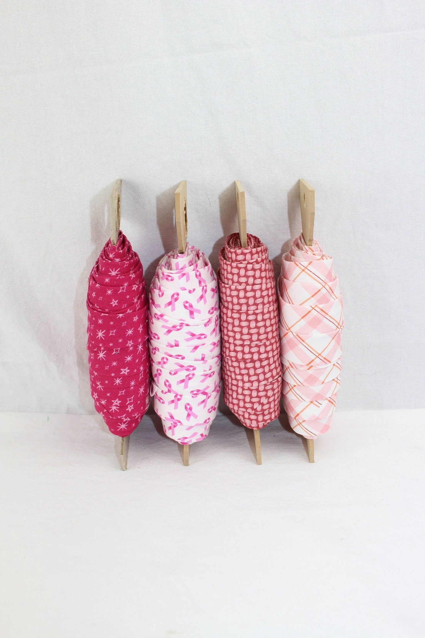 Bias Binding (Tape) 25mm, Cotton, Single Fold, pink ribbon, pink, patterned. Fusible iron on available.