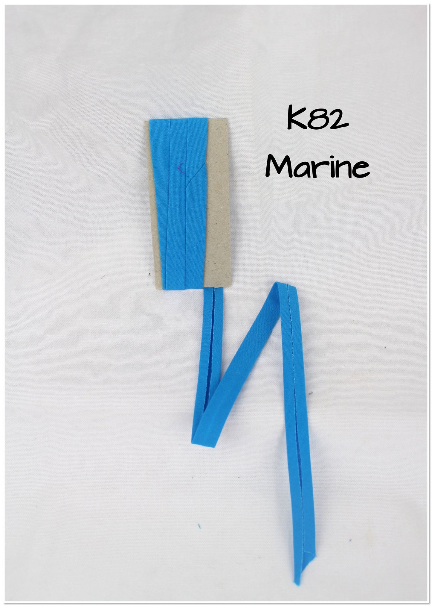 Bias Binding (tape) 12mm, single fold. Marine, sky, sea, bluebell. Fusible iron on available. 100% Cotton