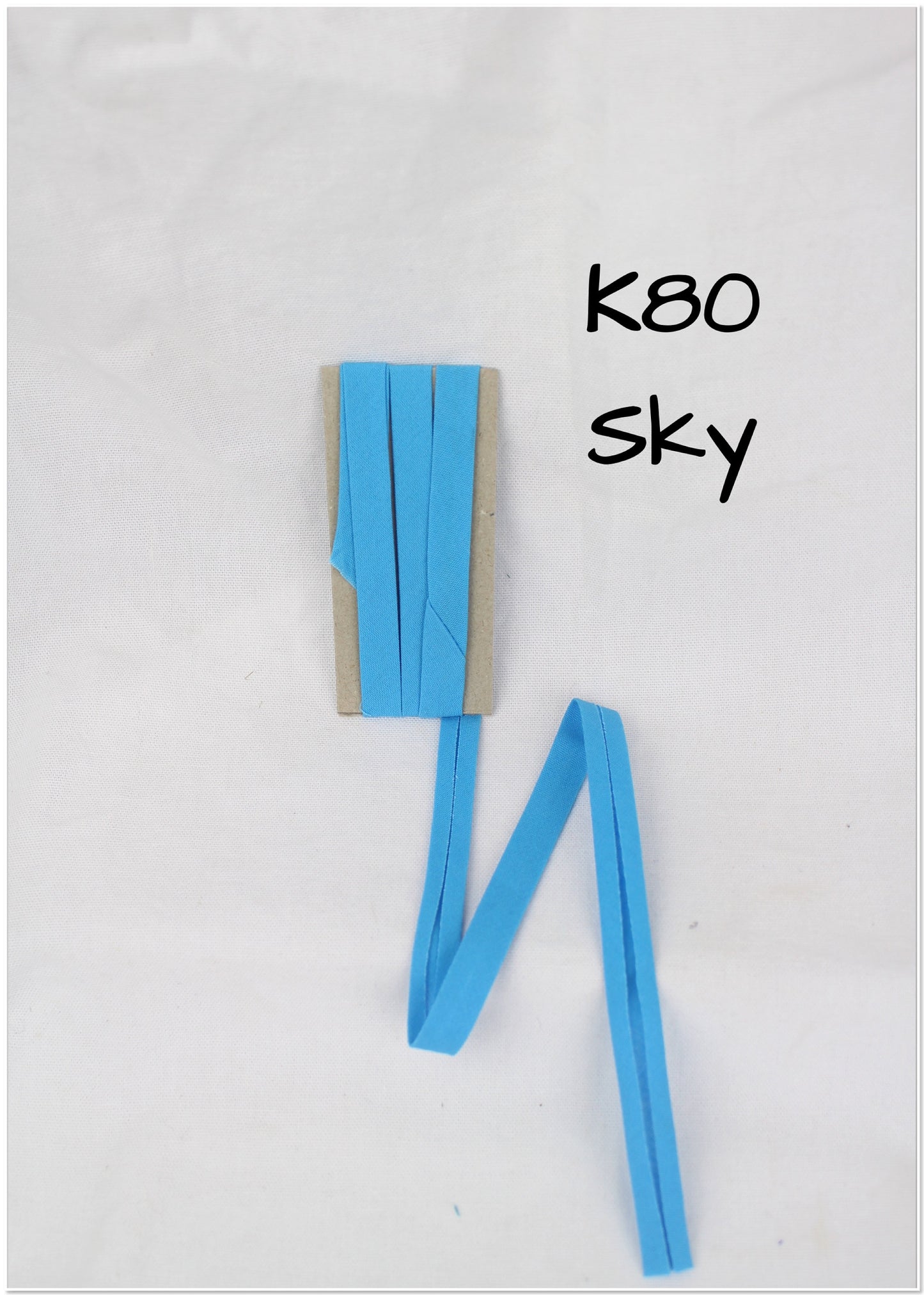 Bias Binding (tape) 12mm, single fold. Marine, sky, sea, bluebell. Fusible iron on available. 100% Cotton