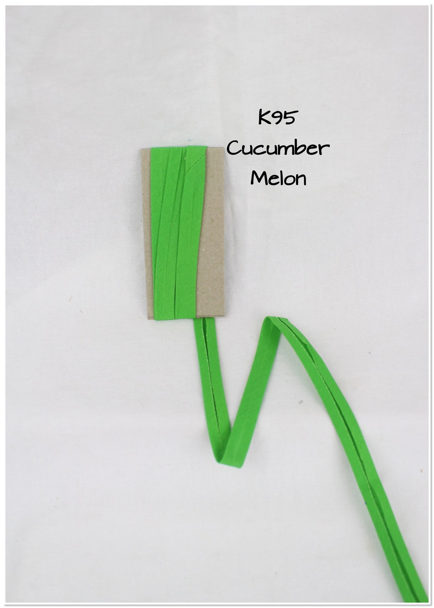 Bias Binding (tape) 12mm, single fold, tea green, apple, lime green, spearmint. Fusible iron on available. 100% cotton