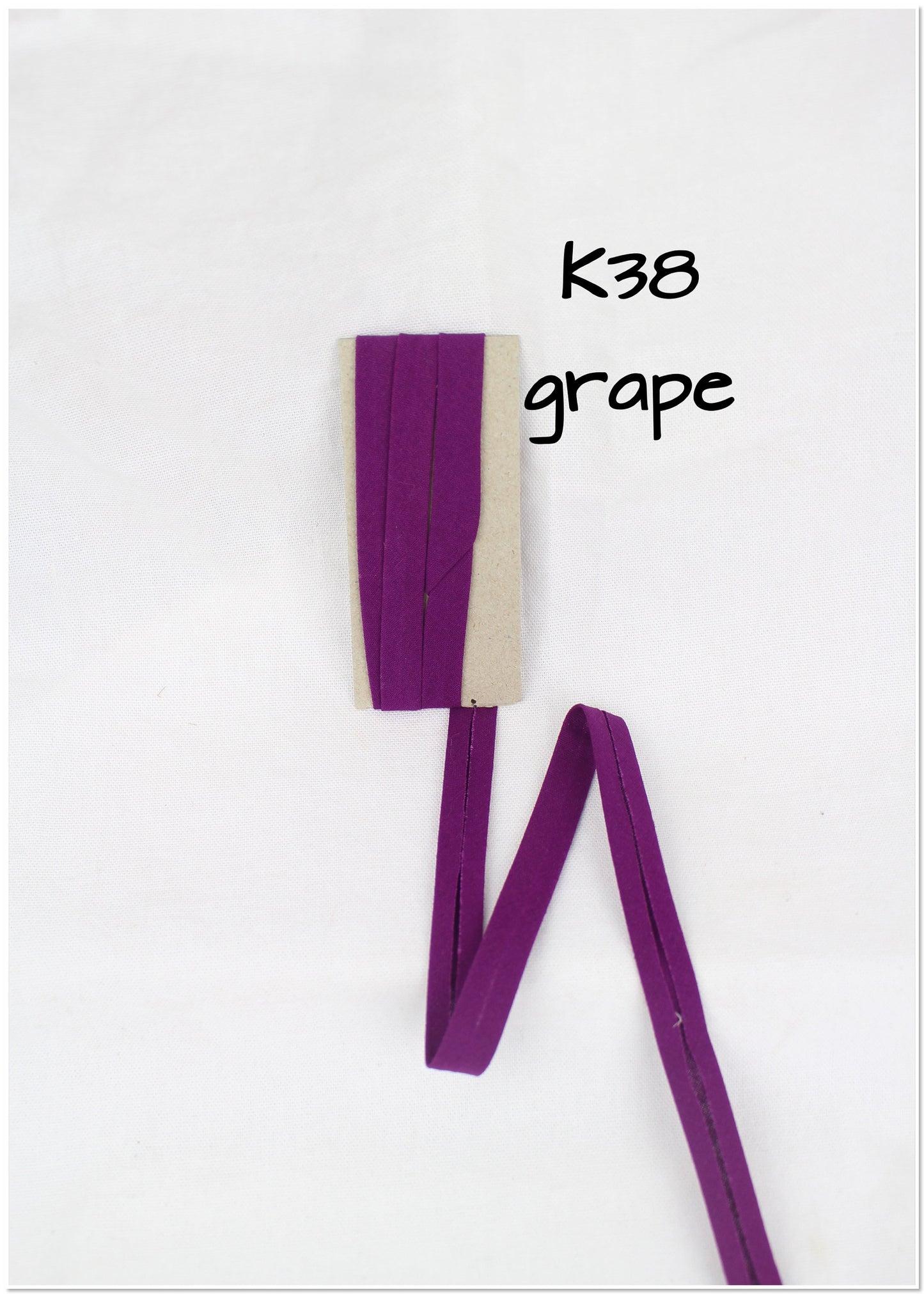 Bias Binding (tape) 12mm, single fold. Lipstick, orchid, grape. Fusible iron on available. 100% Cotton