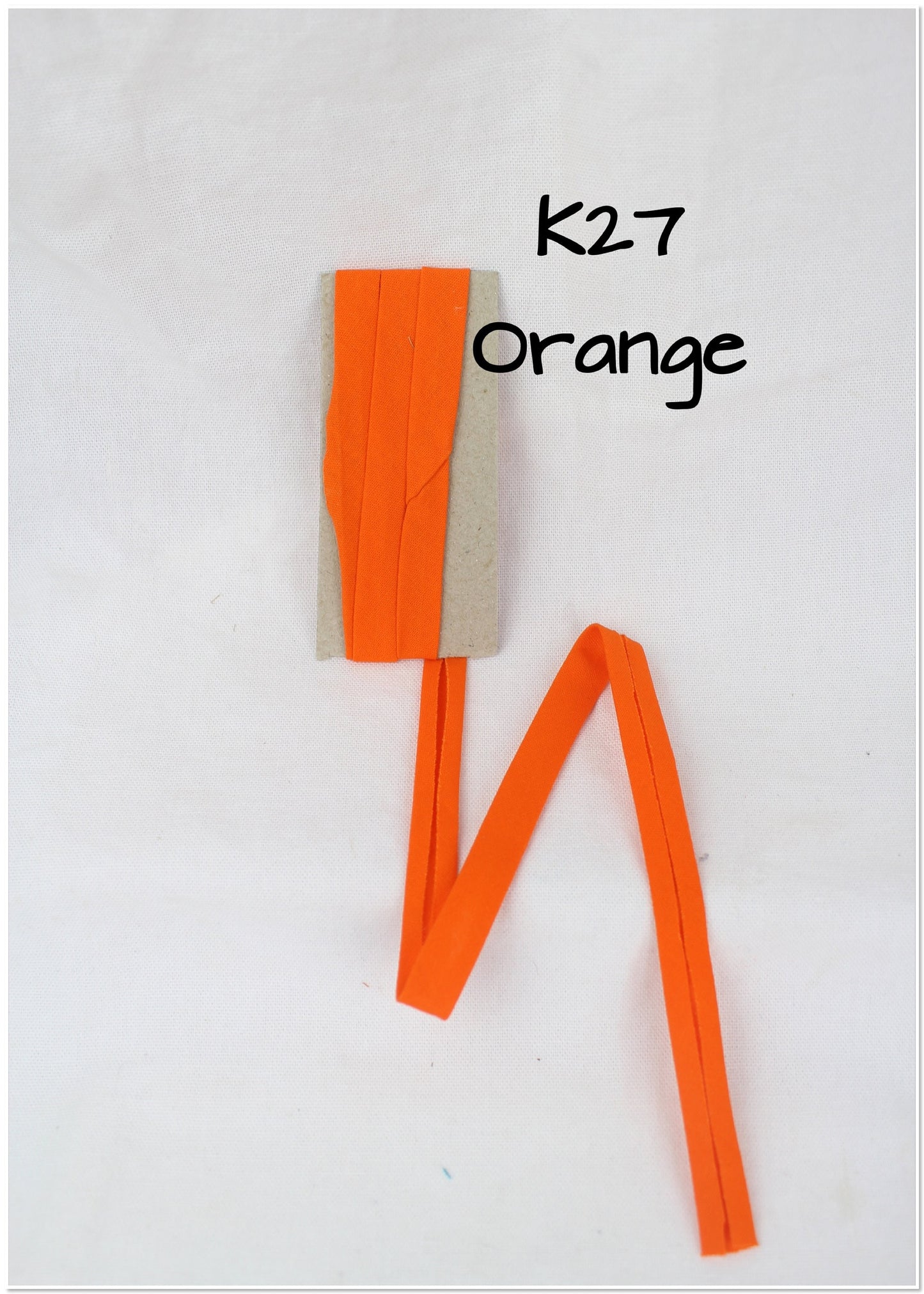 Bias Binding (tape) 12mm, single fold. coral, orange soda, orange. Fusible iron on available. 100% Cotton