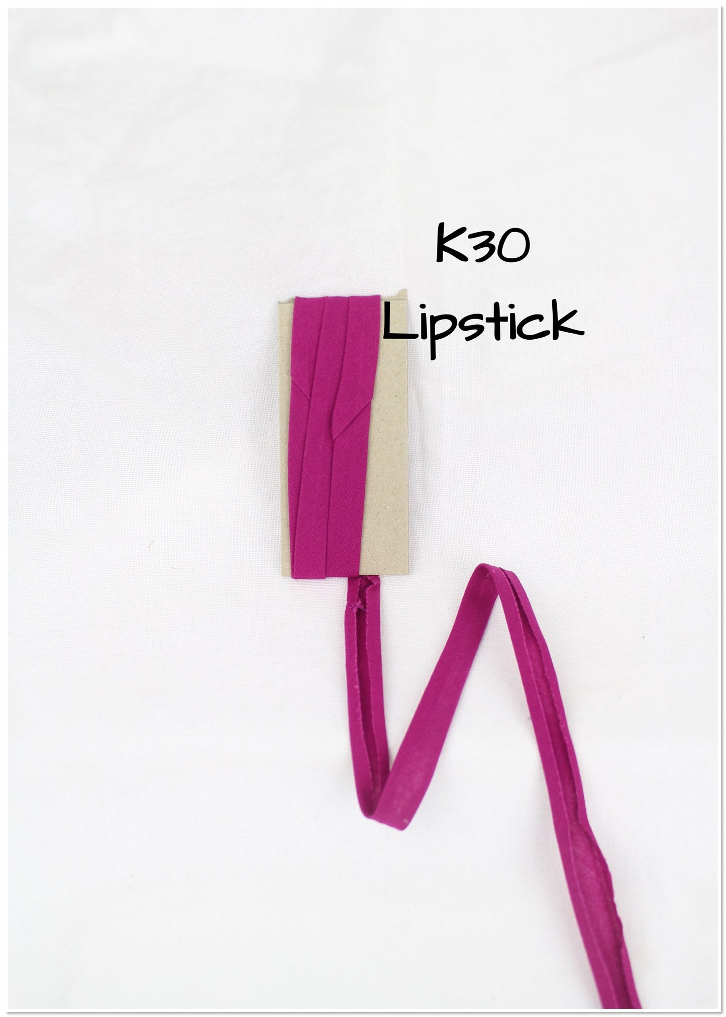 Bias Binding (tape) 12mm, single fold. Lipstick, orchid, grape. Fusible iron on available. 100% Cotton