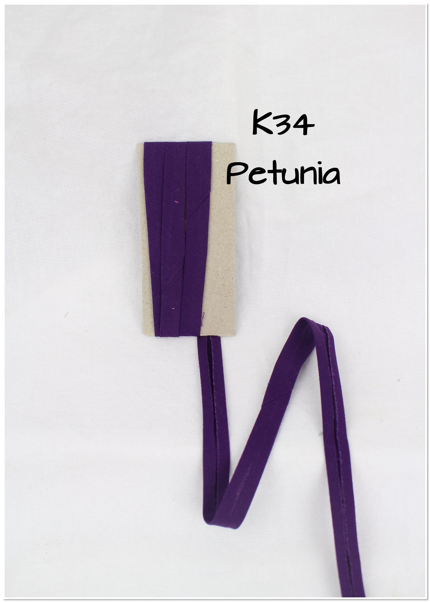Bias Binding (tape) 12mm, single fold. jacaranda, petunia, royal purple, orchid, iris, grape. Fusible iron on available. 100% Cotton