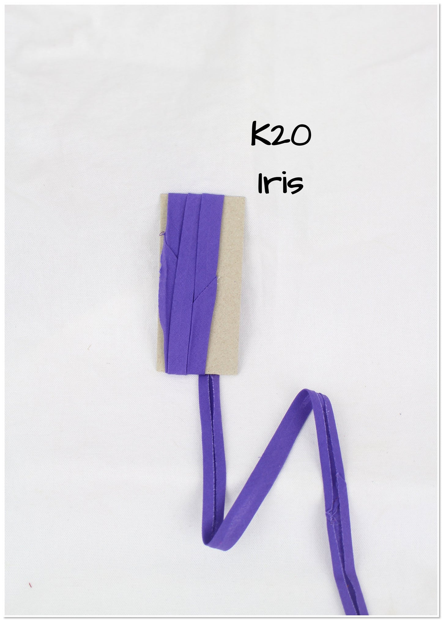 Bias Binding (tape) 12mm, single fold. jacaranda, haze, pompadour, iris. Fusible iron on available. 100% Cotton