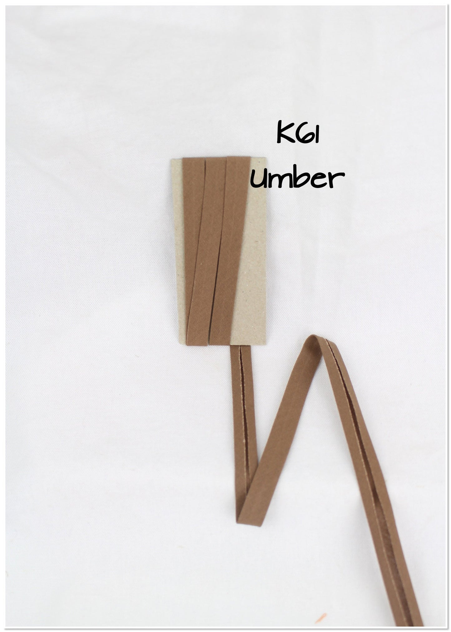 Bias Binding (tape) 12mm, single fold. chestnut, umber, chocolate, coffee bean. Fusible iron on available. 100% Cotton