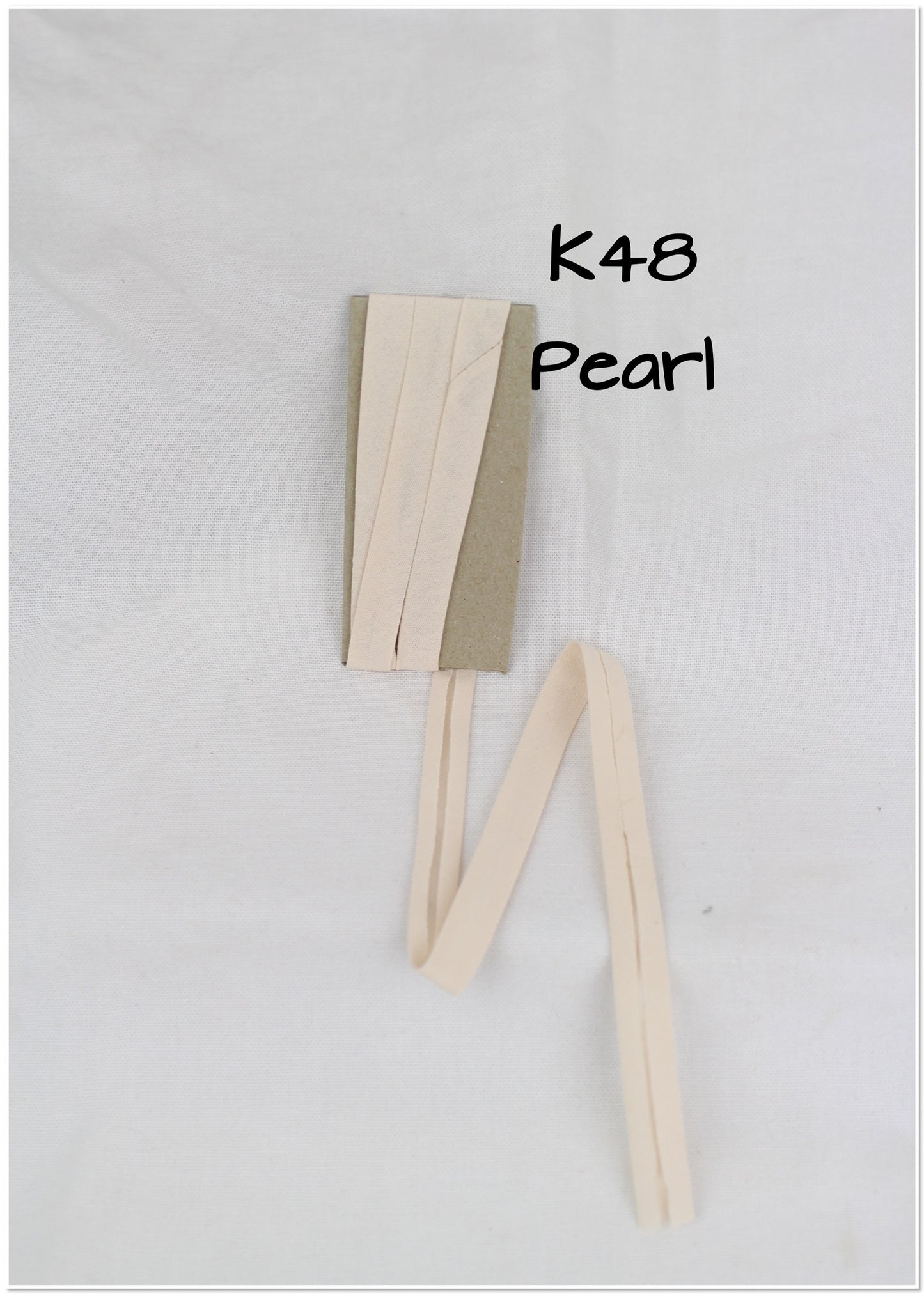 Bias Binding (tape) 12mm, single fold. sand, ivory, pearl, custard. Fusible iron on available. 100% Cotton