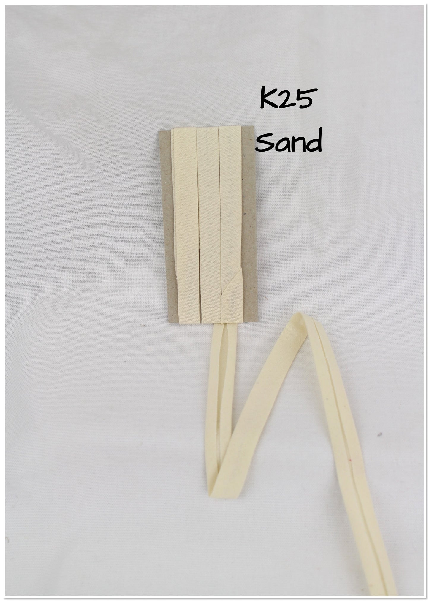 Bias Binding (tape) 12mm, single fold. sand, ivory, pearl, custard. Fusible iron on available. 100% Cotton