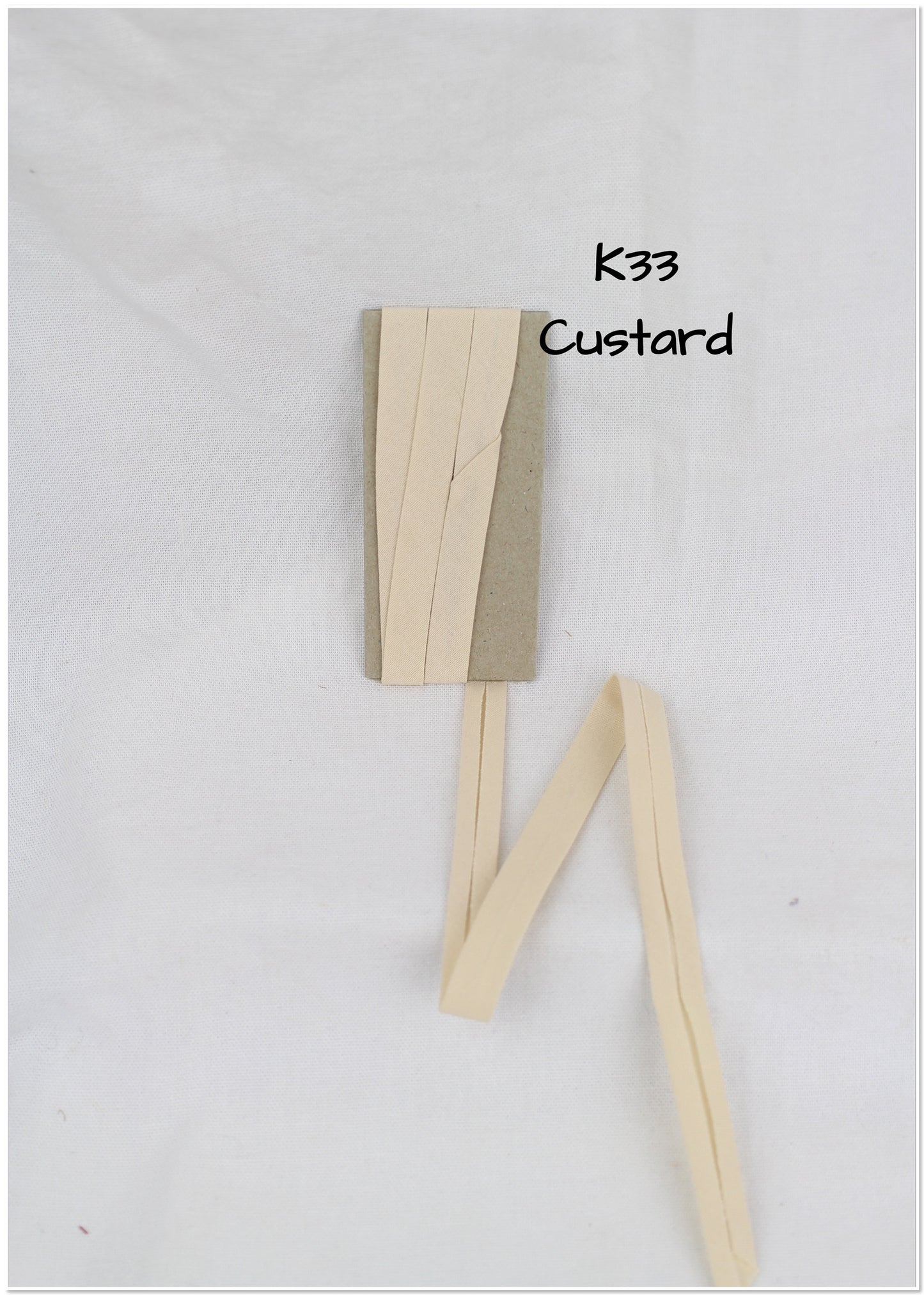 Bias Binding (tape) 12mm, single fold. sand, ivory, pearl, custard. Fusible iron on available. 100% Cotton