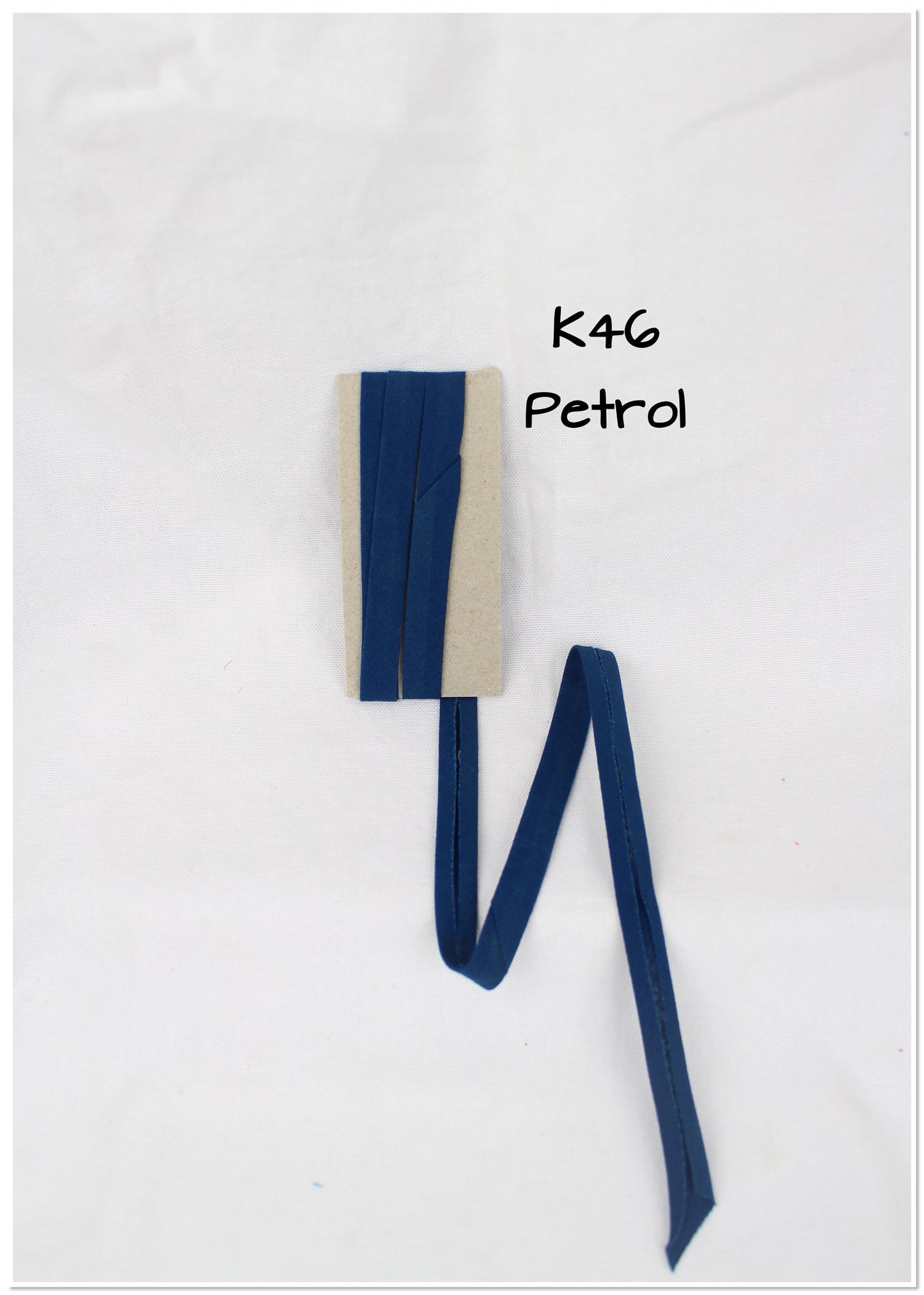 Bias Binding (tape) 12mm, single fold. jr navy, navy, oxford blue, petrol, sapphire. Fusible iron on available. 100% Cotton