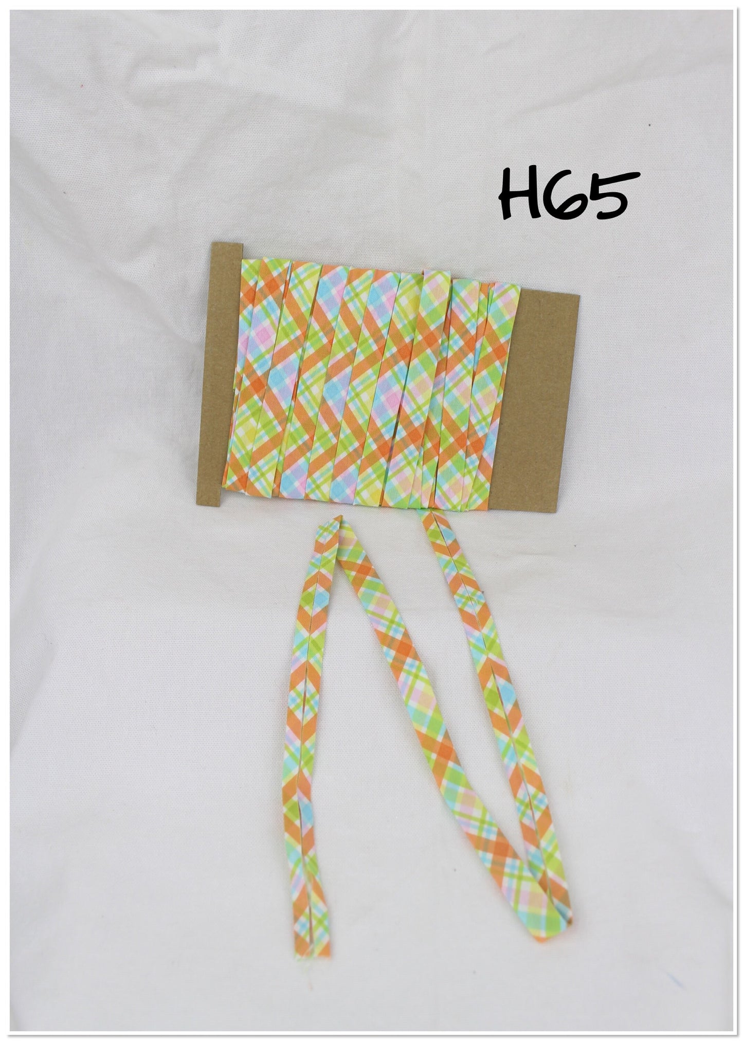 Bias Binding (Tape) 12mm, Cotton, Single Fold, autumn, plaid. Fusible iron on available.
