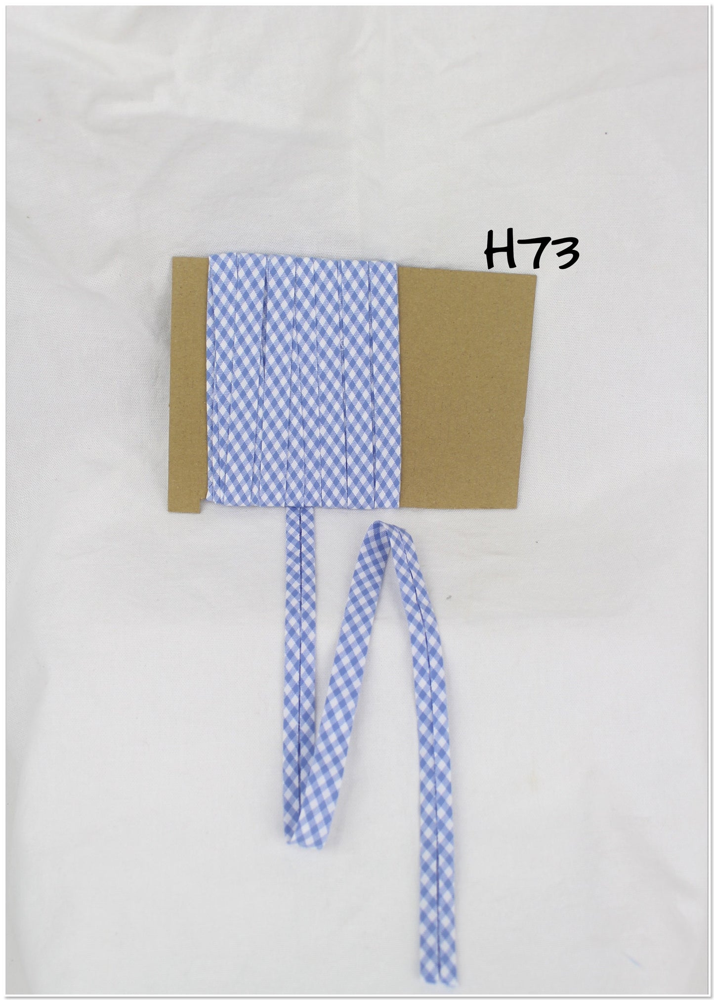 Bias Binding (Tape) 12mm, Cotton, Single Fold, gingham. Fusible iron on available.