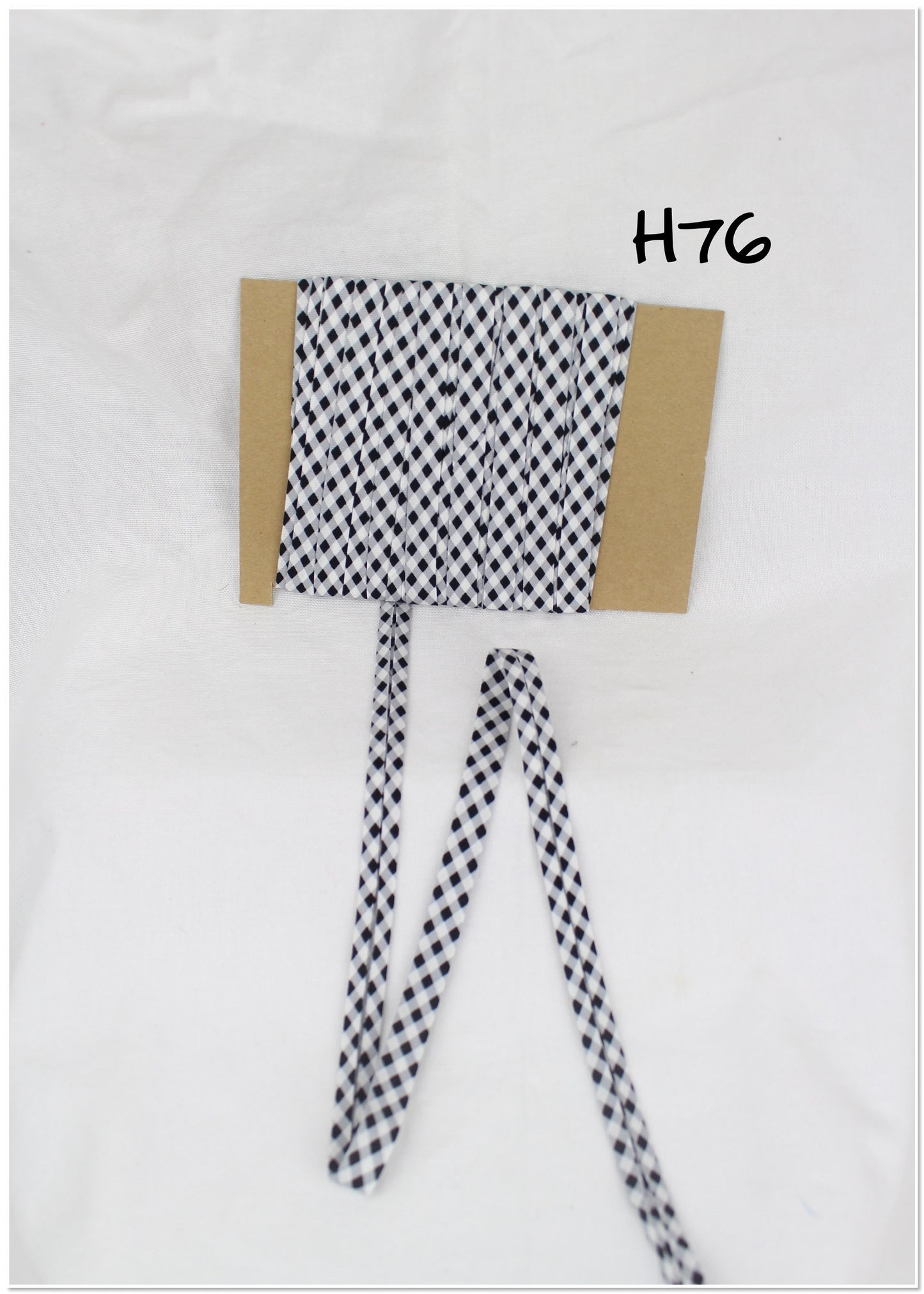 Bias Binding (Tape) 12mm, Cotton, Single Fold, gingham. Fusible iron on available.