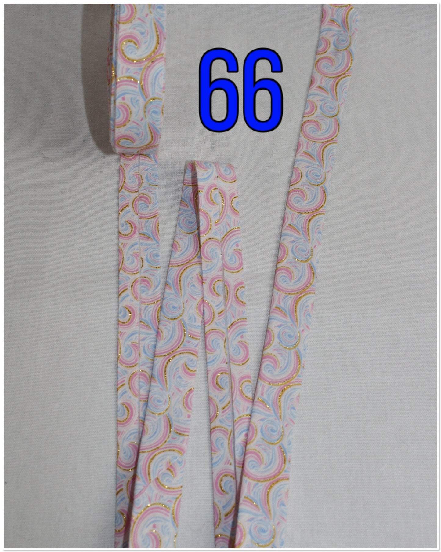 Bias Binding (Tape) 25mm, Cotton, Single Fold. Fusible iron on available. watercolour, rainbow, colourful, swirls.